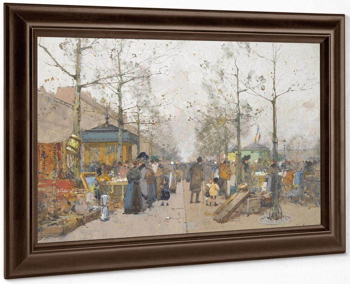 Paris Marche À La Ferraille Boulevard Richard Lenoir By Eugene Galien Laloue - Image 4