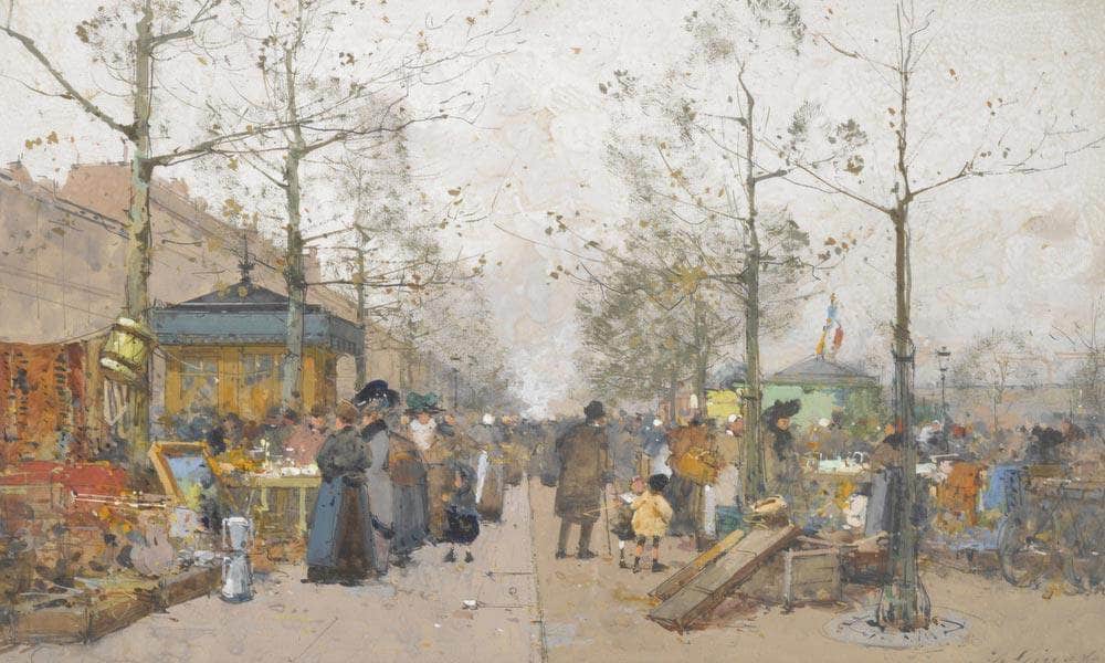 Paris Marche À La Ferraille Boulevard Richard Lenoir By Eugene Galien Laloue - Image 5