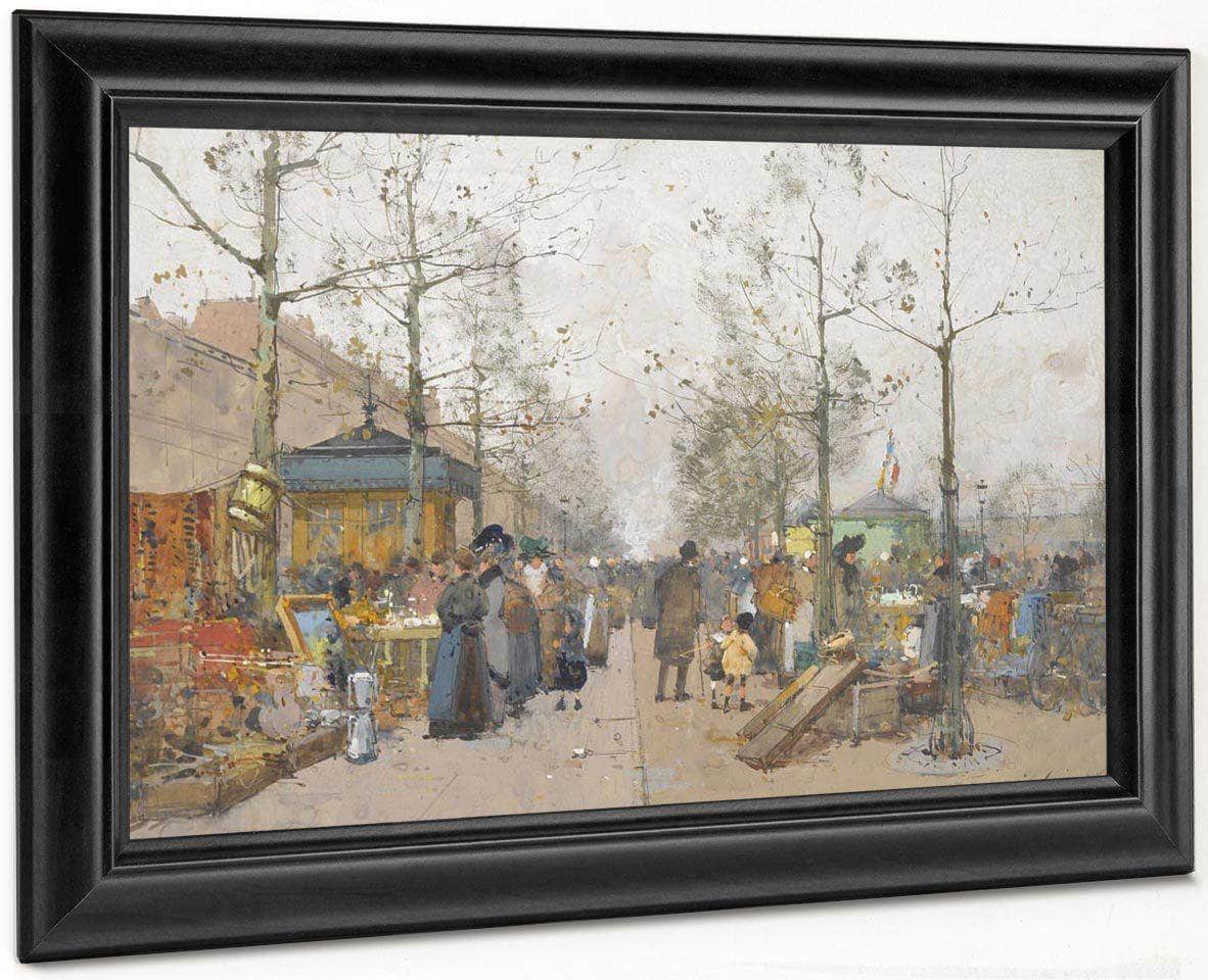 Paris Marche À La Ferraille Boulevard Richard Lenoir By Eugene Galien Laloue - Image 6