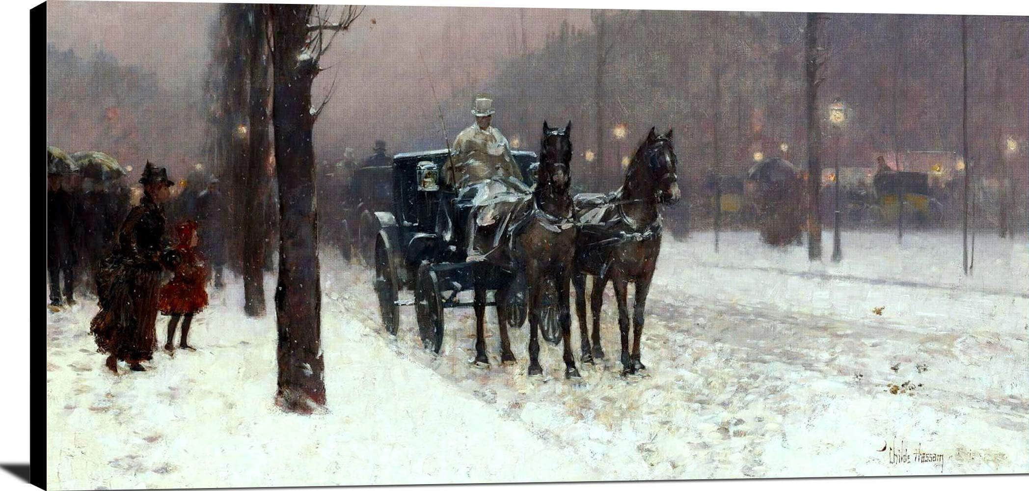 Paris, Winter Day Painting Frederick Childe Hassam Canvas Art - Image 2