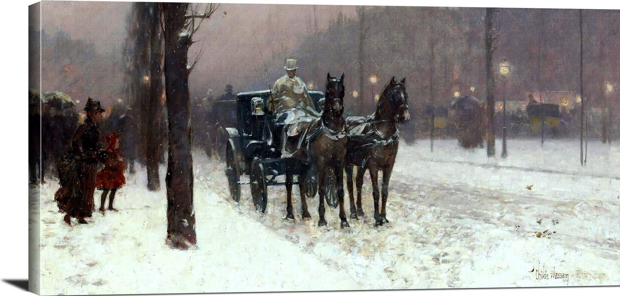 Paris, Winter Day Painting Frederick Childe Hassam Canvas Art - Image 3