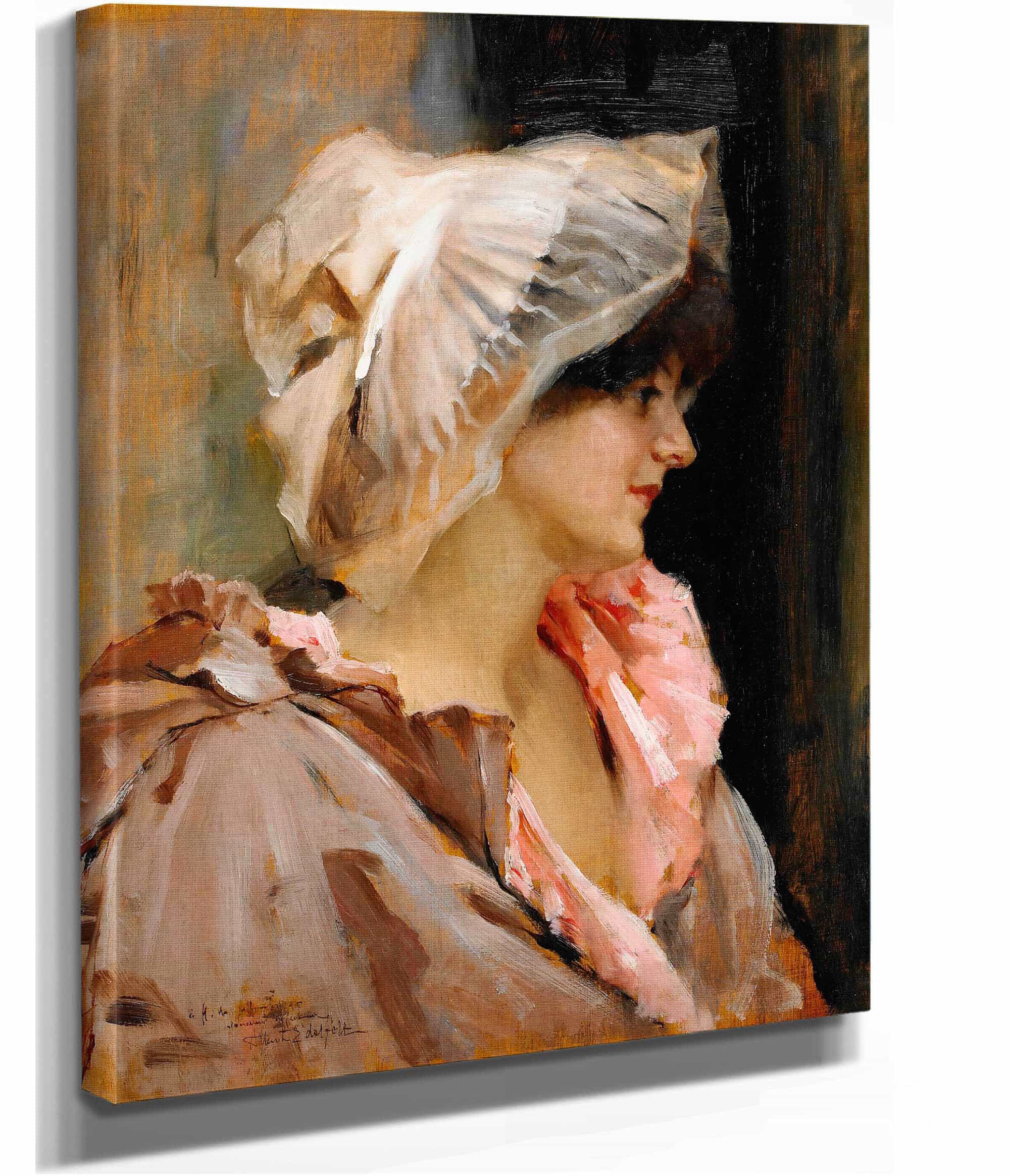 Parisian Lady In A Peignoir by Albert Edelfelt - Image 2