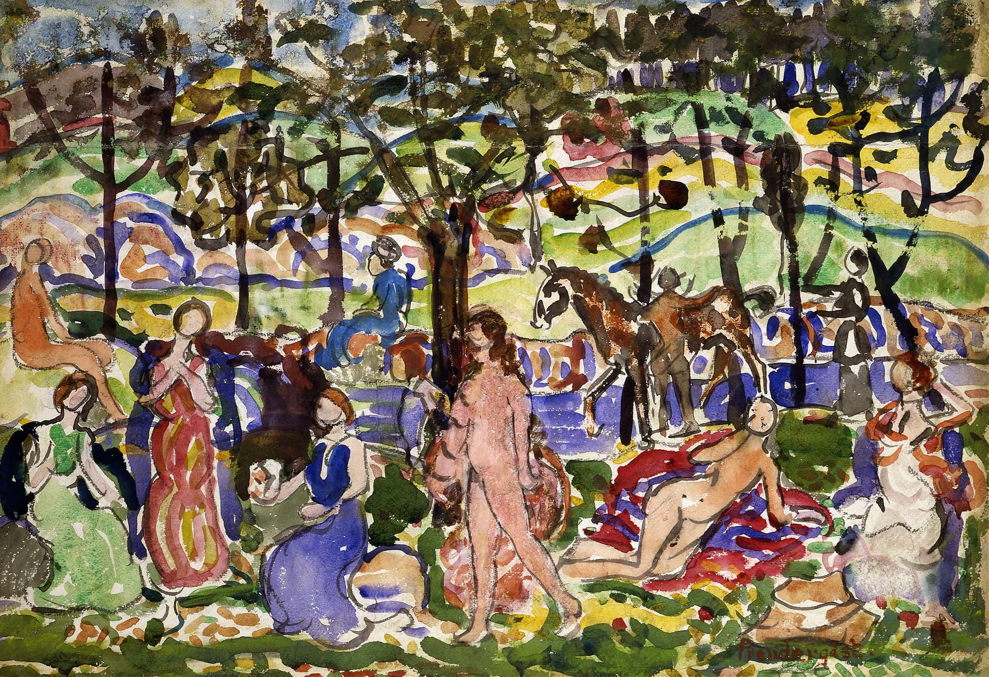 Park Scene by Maurice Prendergast - Image 2