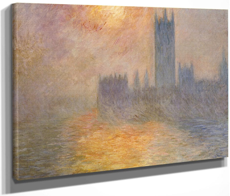 Parliament At Sunset By Claude Monet