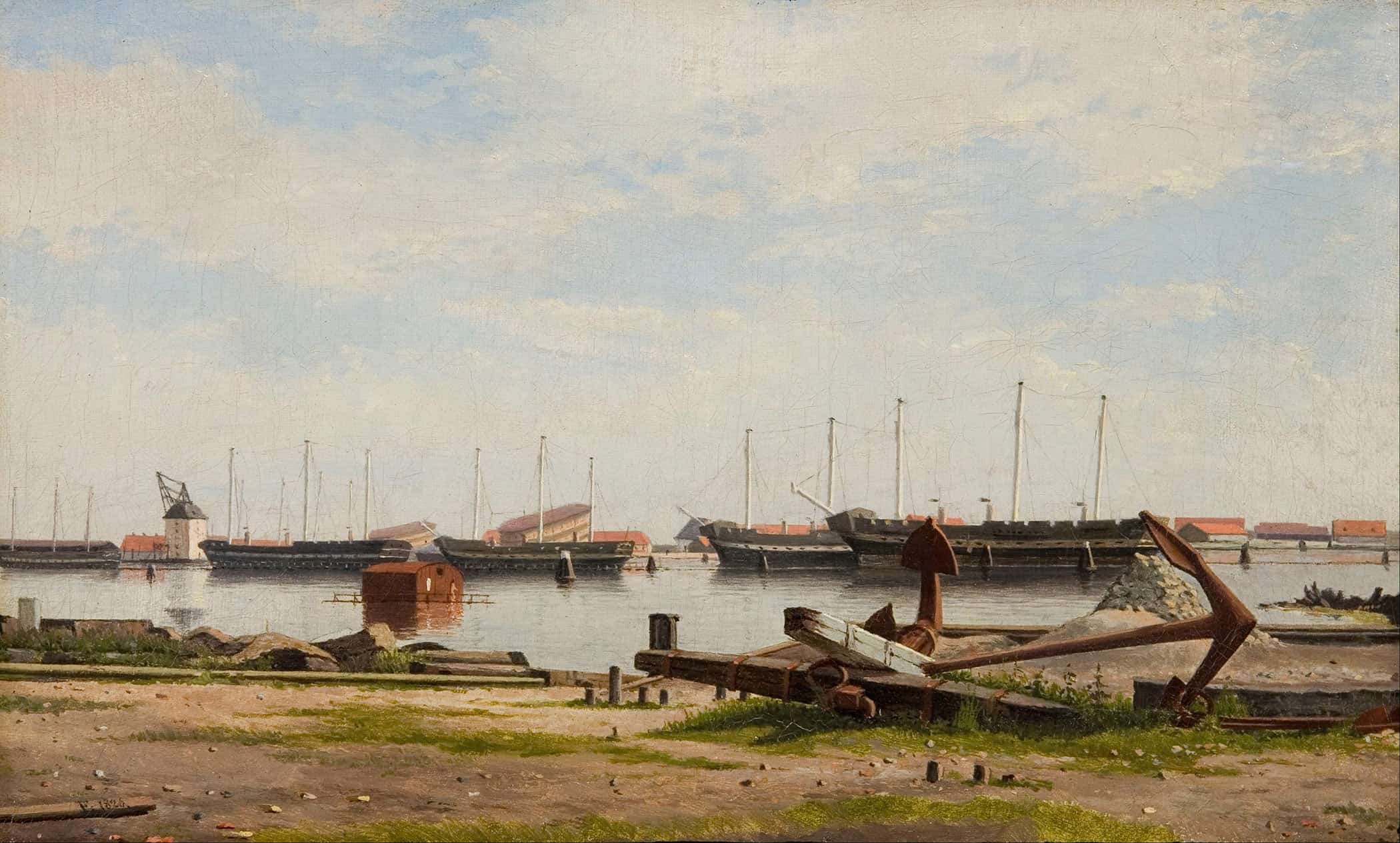 Parti Af Nyholm Med Kranen Og Nogle Krigsskibe by Christoffer Wilhelm Eckersberg - Image 2
