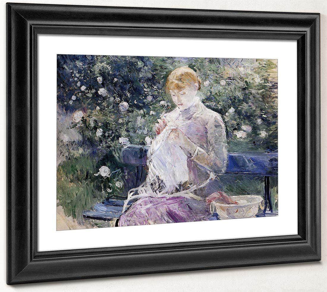 Pasie Sewing In Bougivals Garden 1881 Oil On Canvas 100X81Cm Musee Des Beaux Arts France By Berthe Morisot - Image 4