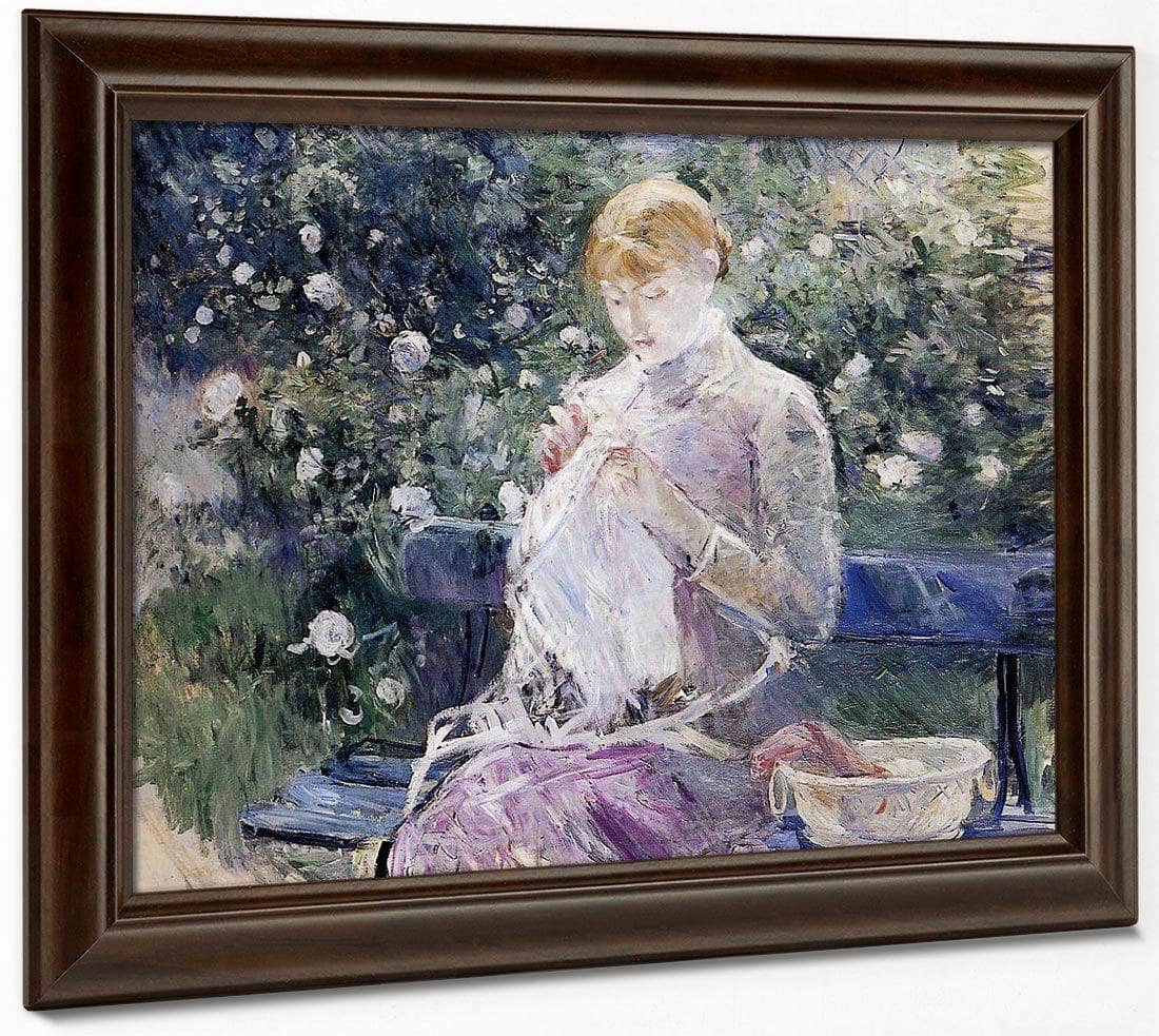 Pasie Sewing In Bougivals Garden 1881 Oil On Canvas 100X81Cm Musee Des Beaux Arts France By Berthe Morisot - Image 6