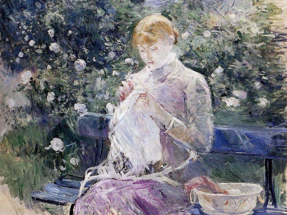 Pasie Sewing In Bougivals Garden 1881 Oil On Canvas 100X81Cm Musee Des Beaux Arts France By Berthe Morisot - Image 7