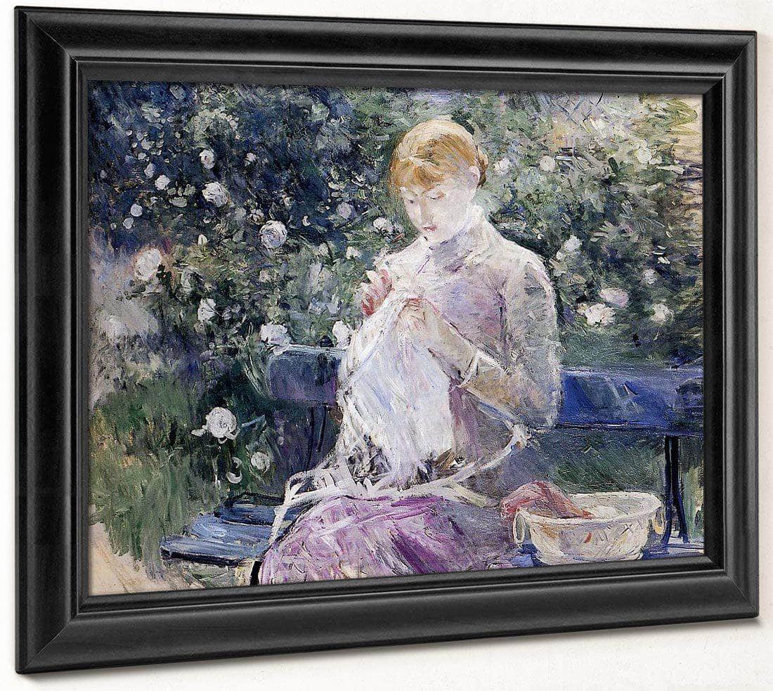 Pasie Sewing In Bougivals Garden 1881 Oil On Canvas 100X81Cm Musee Des Beaux Arts France By Berthe Morisot - Image 8