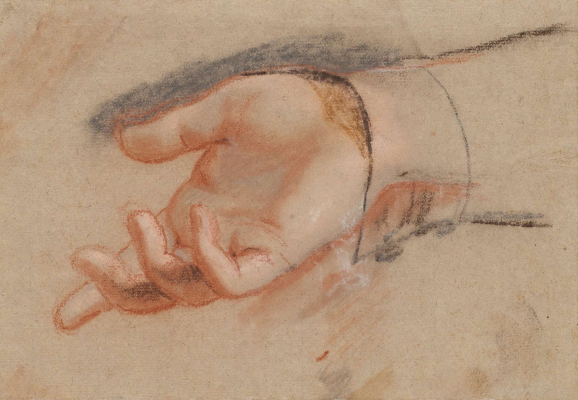 Pastelstudie Til En Udstrakt Hand by Jens Juel