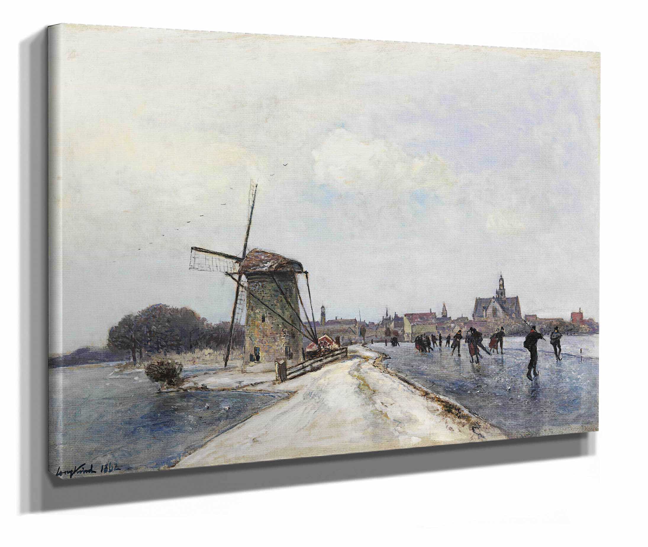 Patineurs A Maassluis by Johan Barthold Jongkind - Image 2
