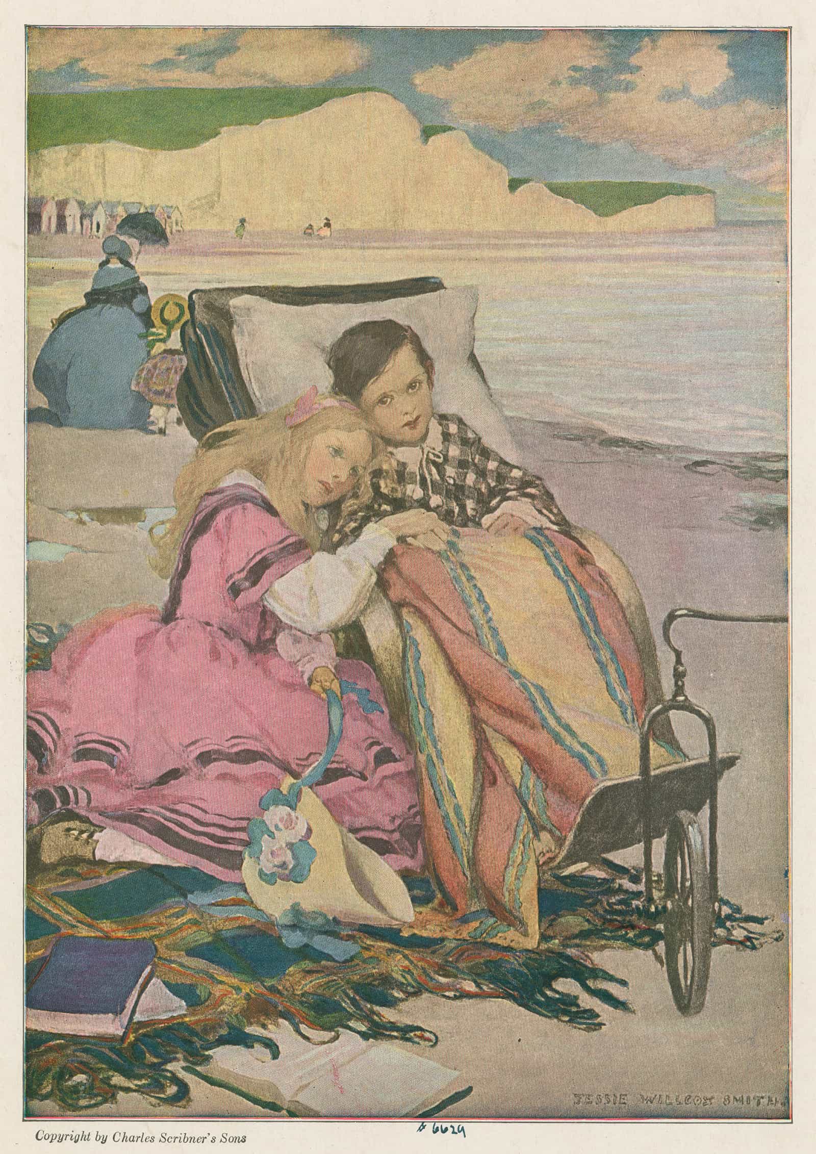 Paul Dombey And Florence On The Beach At Brighton by Jessie Willcox Smith - Image 2