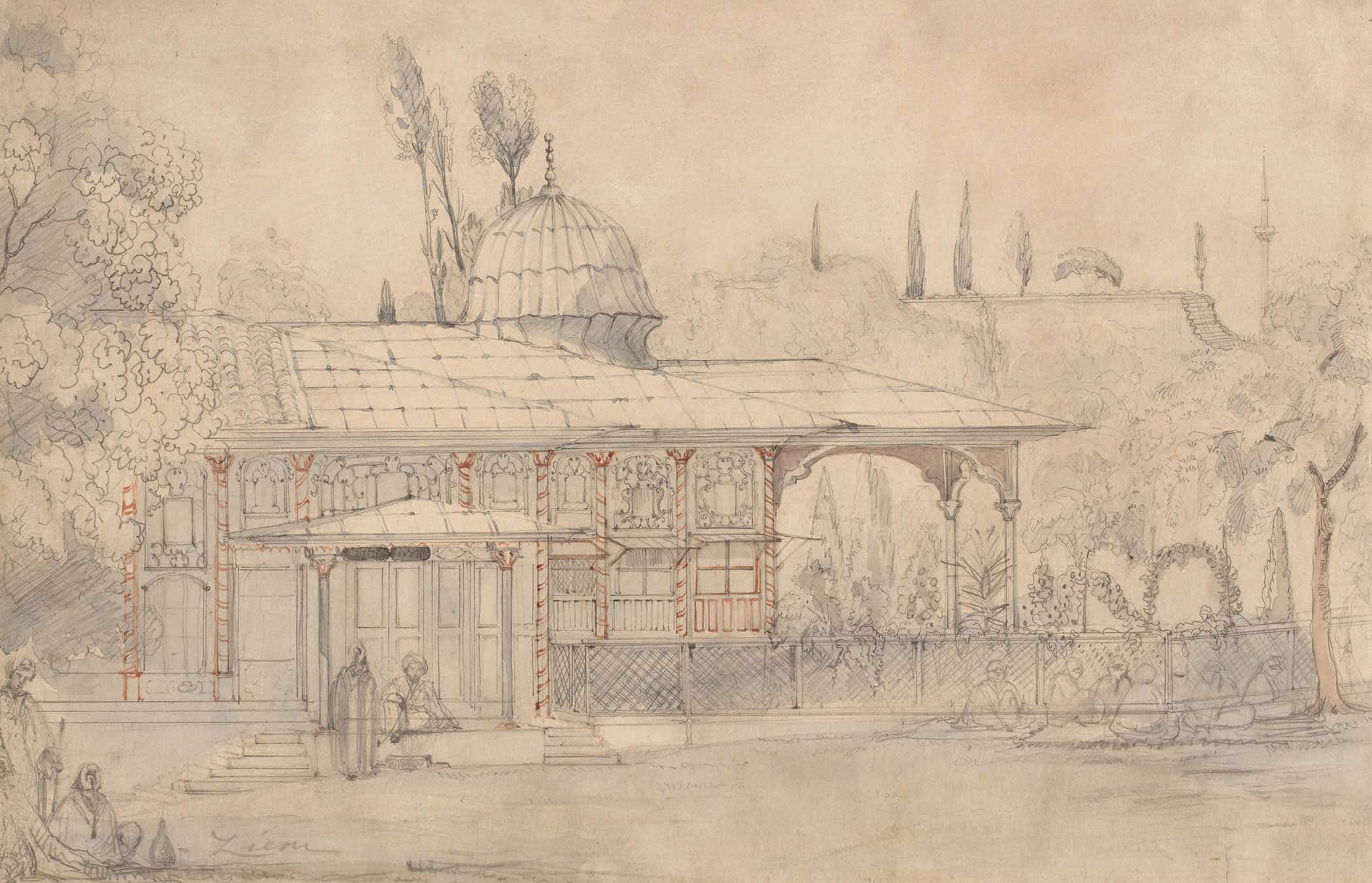Pavilion Near A Mosque Recto S by Felix Ziem - Image 2