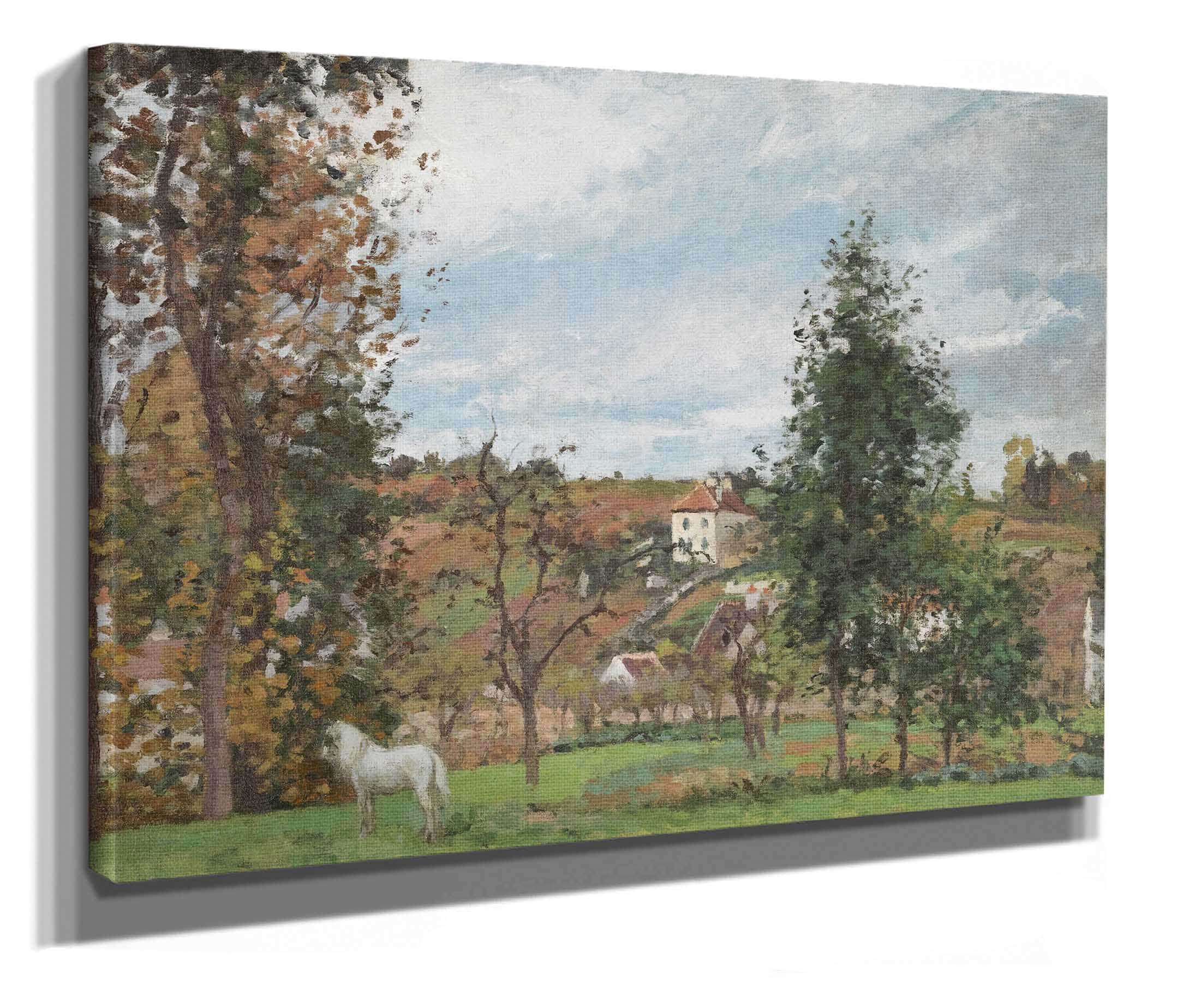 Paysage Avec Cheval Blanc Dans Un Pre Lhermitage Pontoise by Camille Pissarro - Image 3