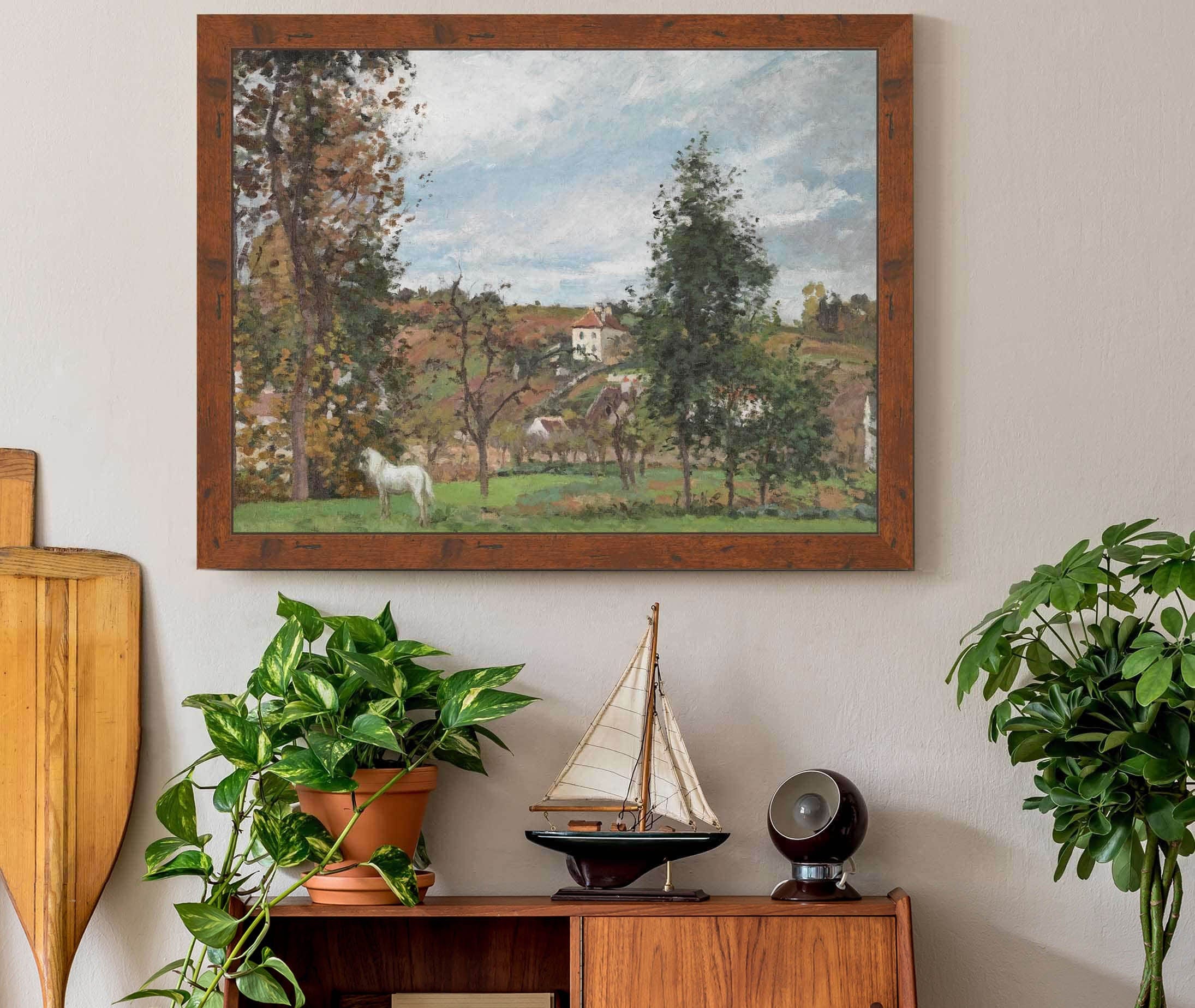 Paysage Avec Cheval Blanc Dans Un Pre Lhermitage Pontoise by Camille Pissarro - Image 5