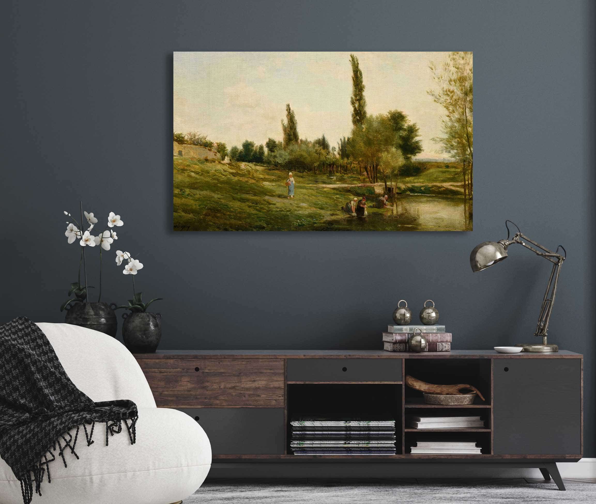 Paysage Avec Laveuses Peintre by Charles Francois Daubigny - Image 5