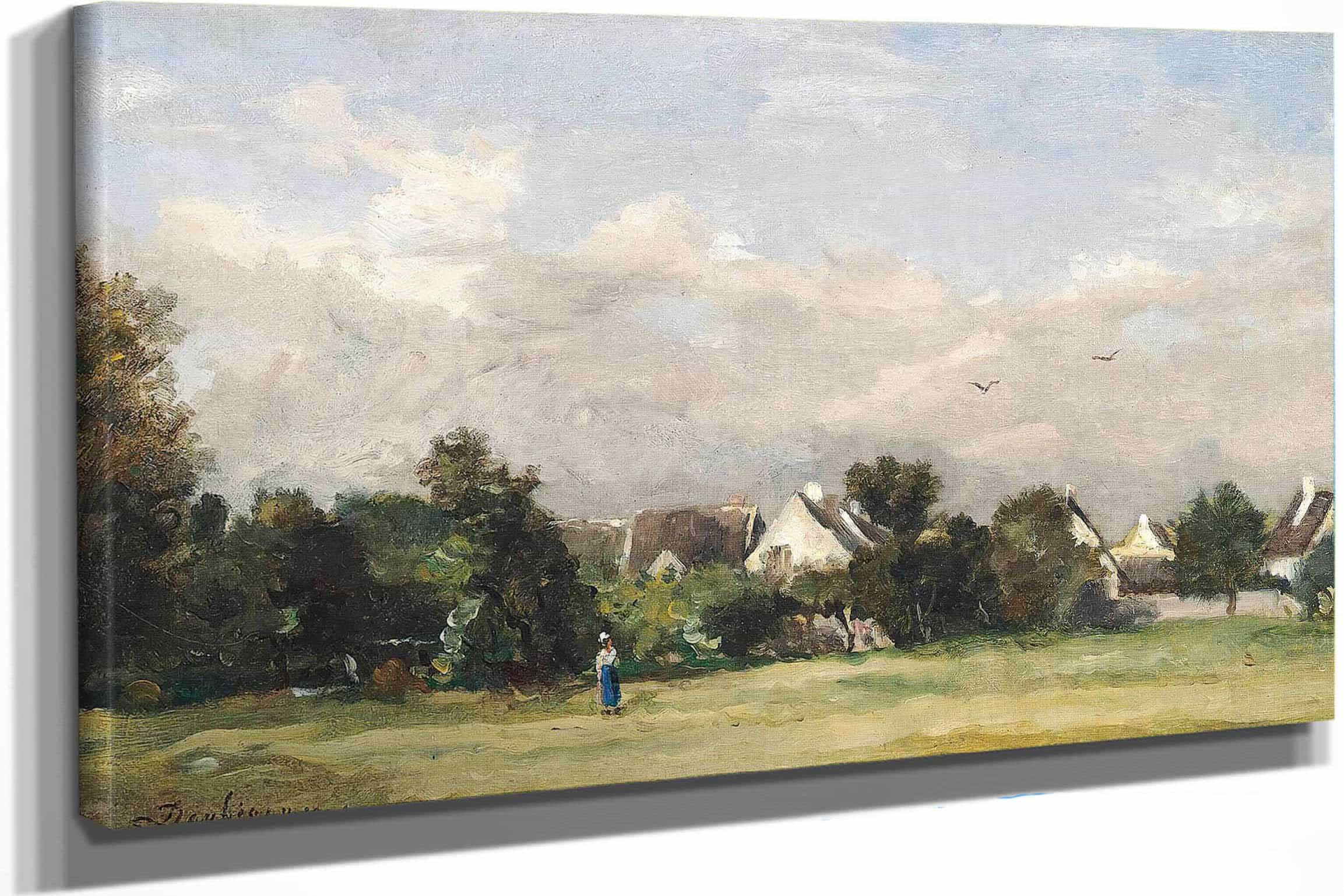 Paysanne Pres Dun Village by Charles Francois Daubigny