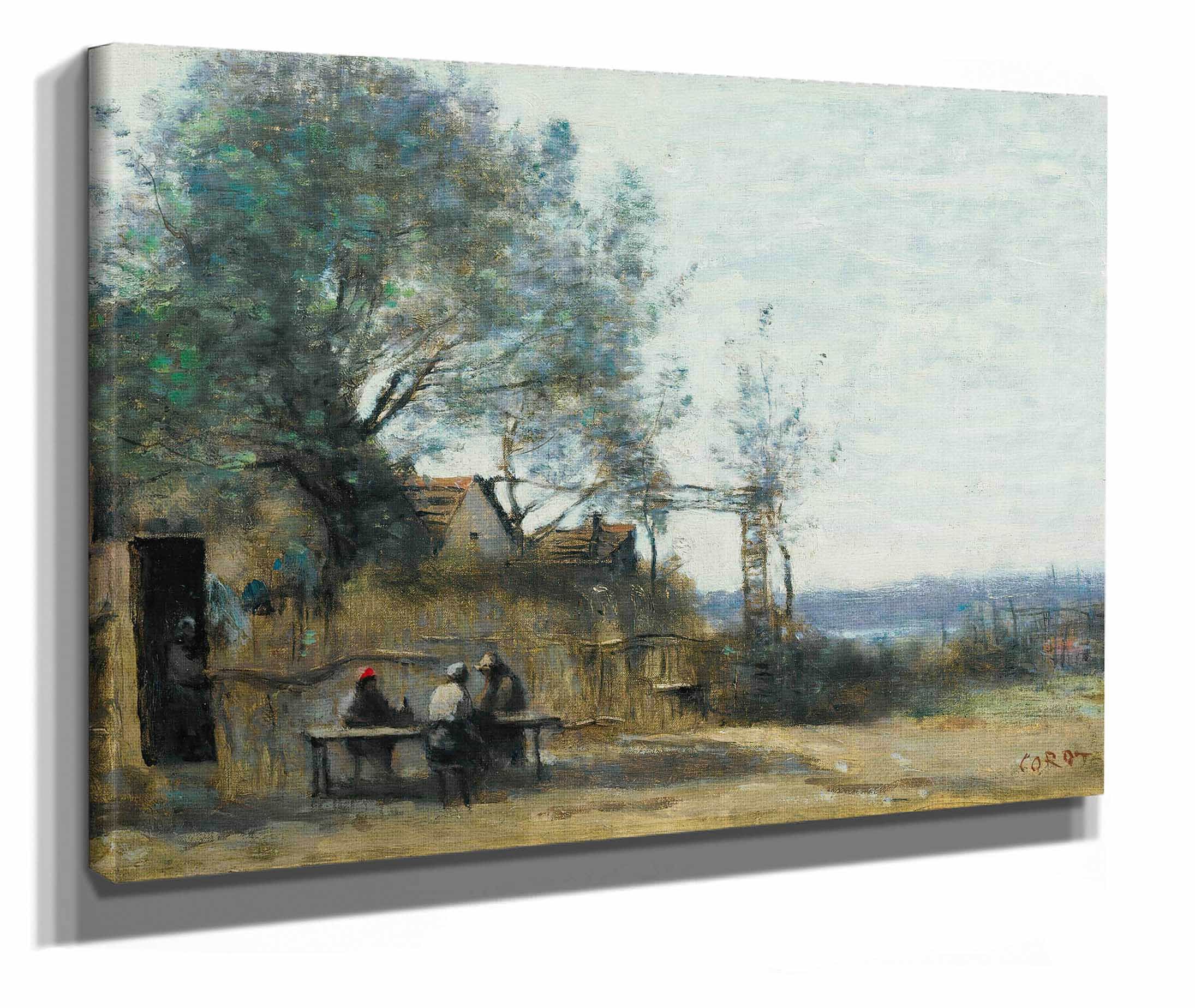 Paysans Attables A La Porte Dun Cabaret by Jean Baptiste Camille Corot - Image 2