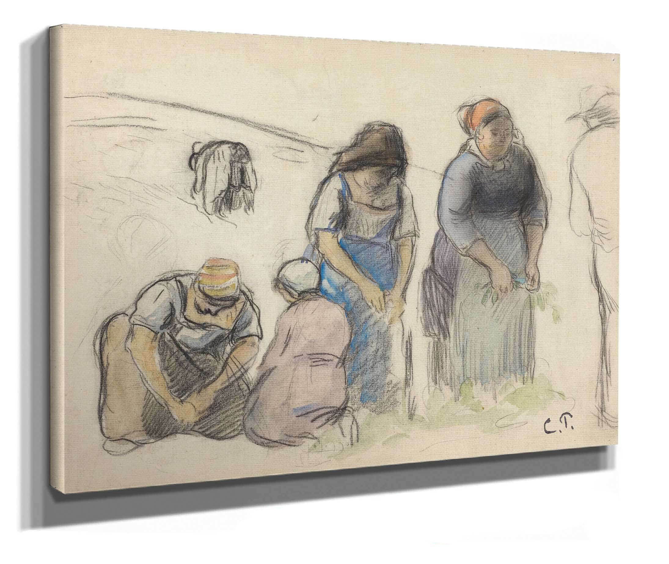 Pea Harvesters Recto by Camille Pissarro - Image 2