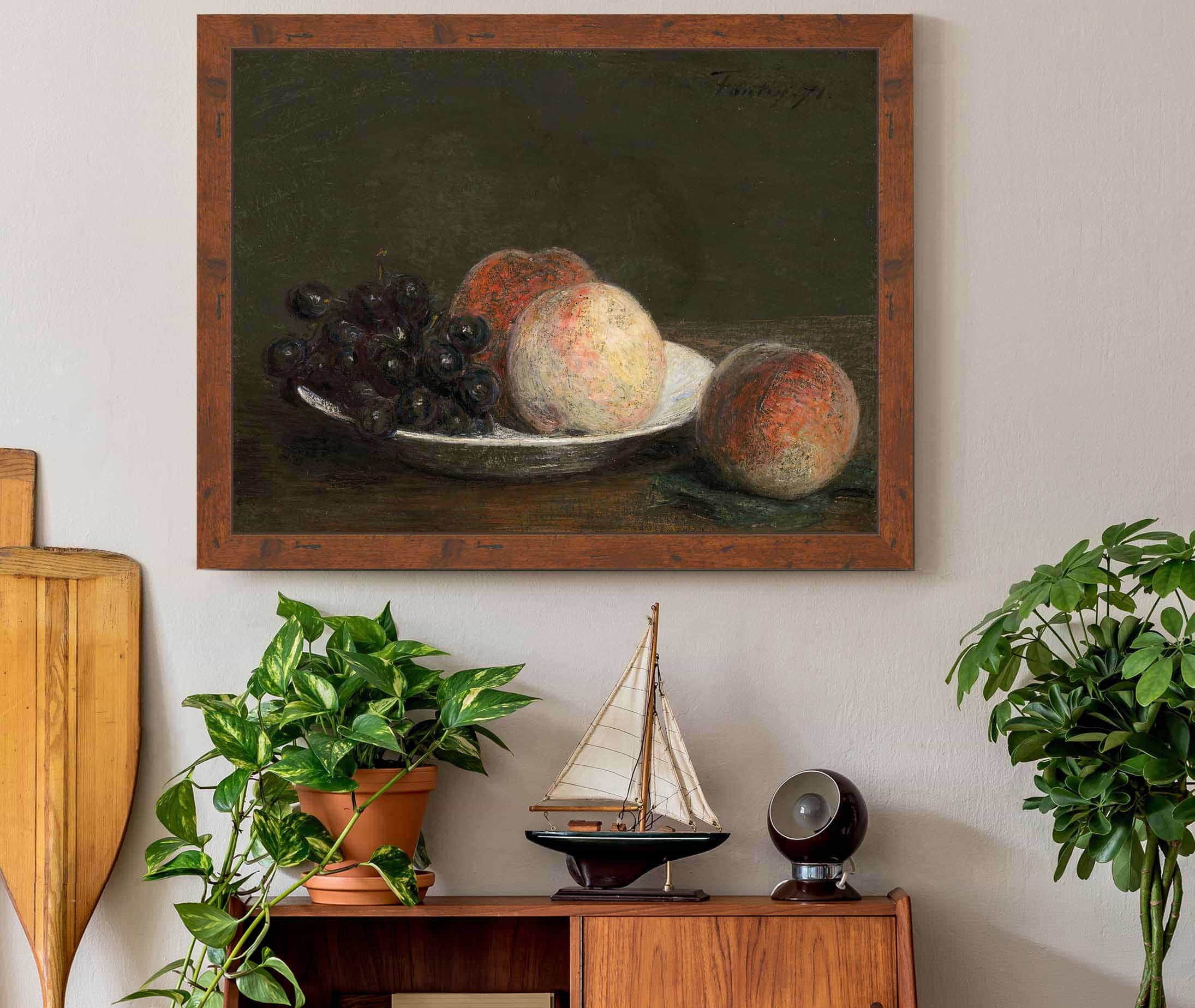 Peaches And Grapes In A Porcelain Bowl by Henri Fantin Latour - Image 3