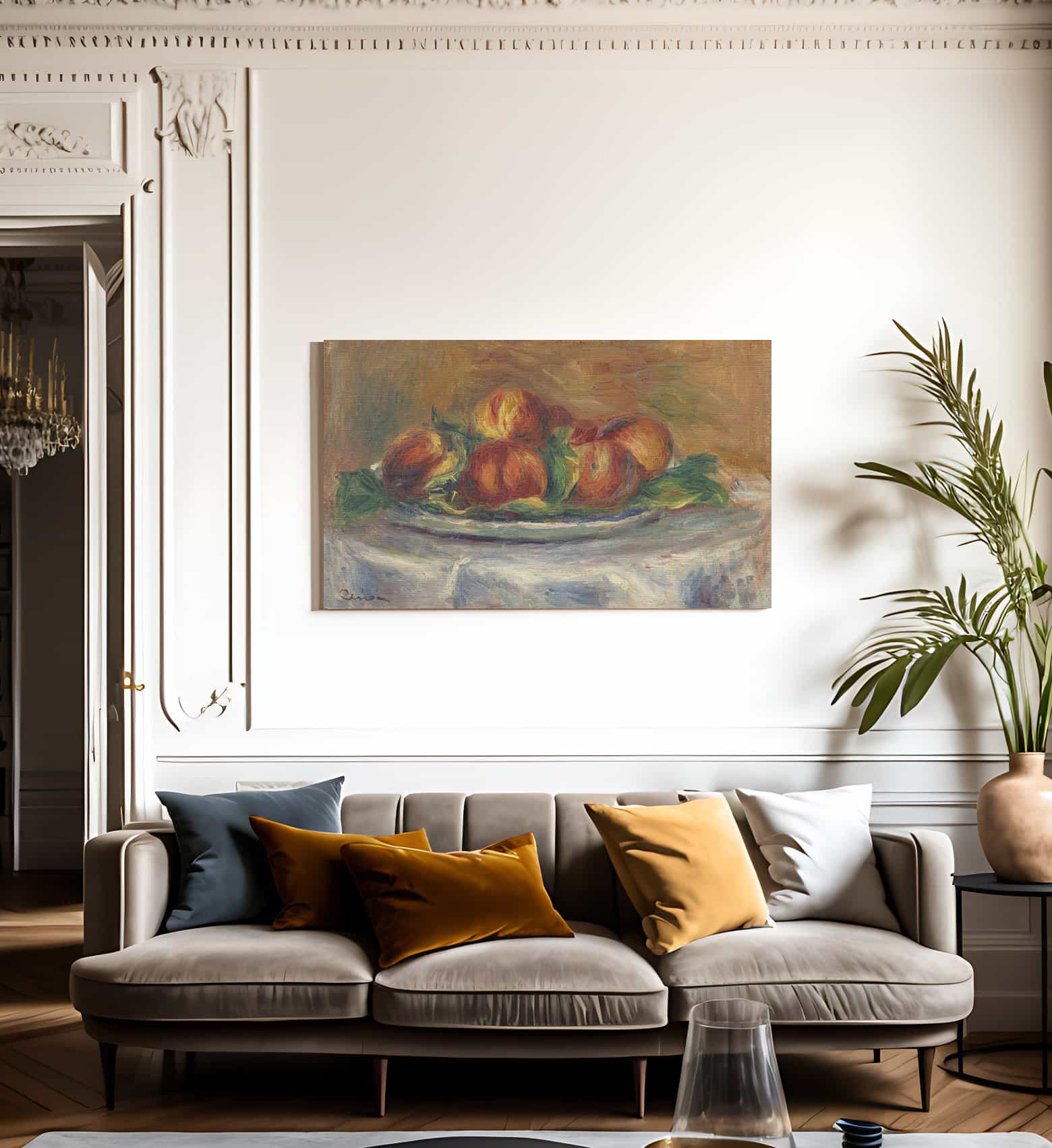 Peaches On A Plate By Pierre Auguste Renoir - Image 3