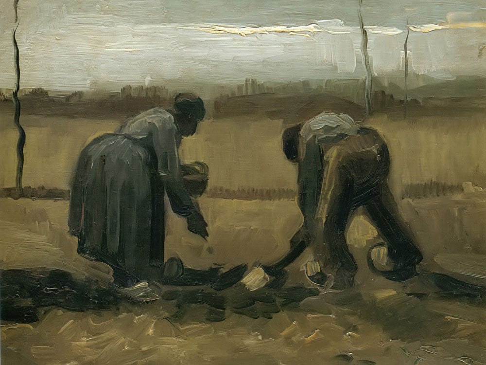 Peasant And Peasant Woman Planting Potatoes By Vincent Van Gogh - Image 7