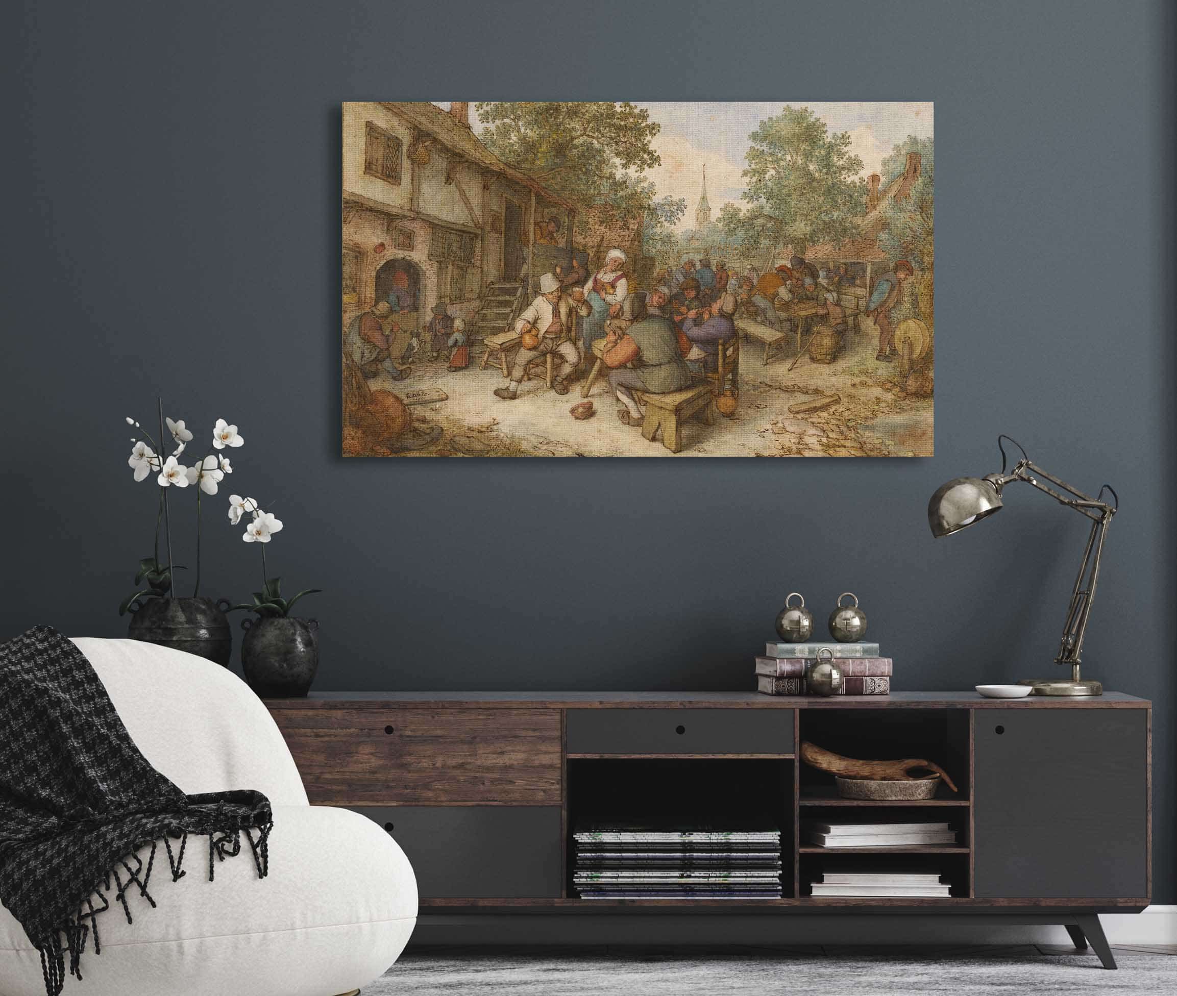 Peasant Festival On A Town Street By Adriaen Van Ostade - Image 5