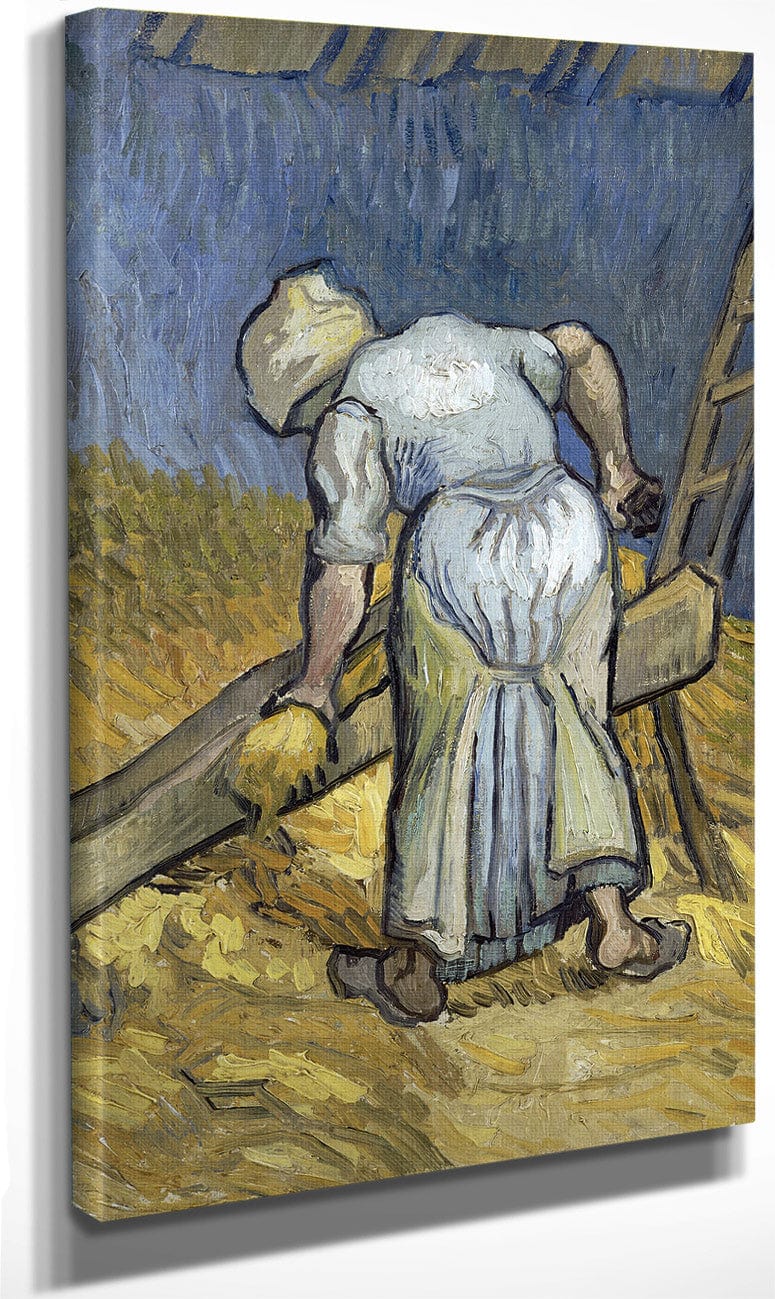 Peasant Woman Bruising Flax (After Millet) By Vincent Van Gogh