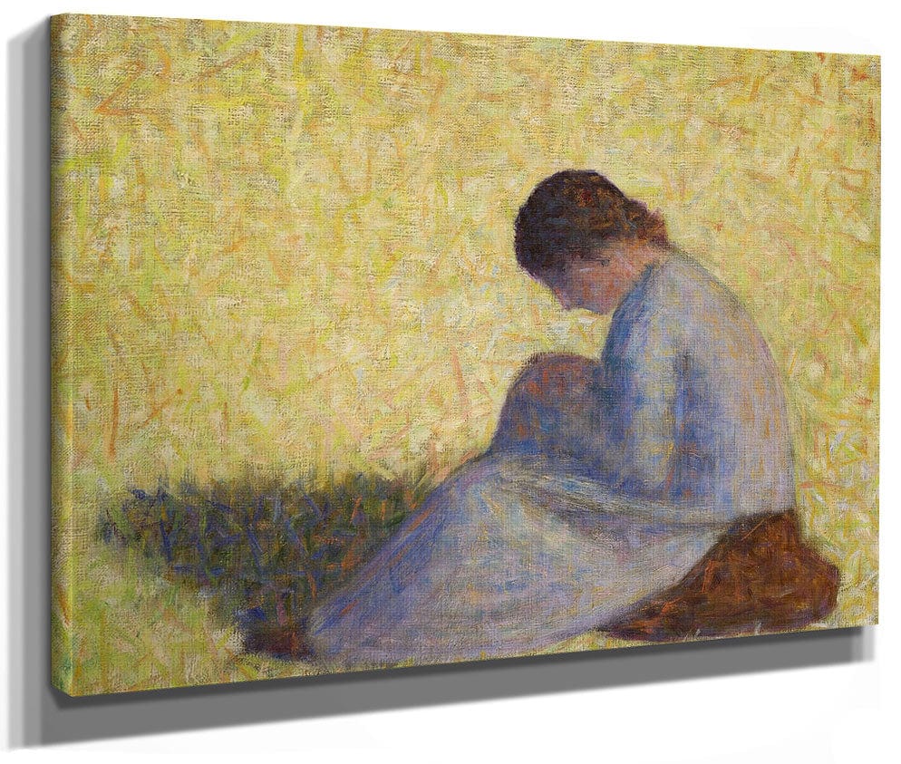 Peasant Woman Seated In The Grass (Paysanne Assise Dans L'herbe) By Georges Pierre Seurat