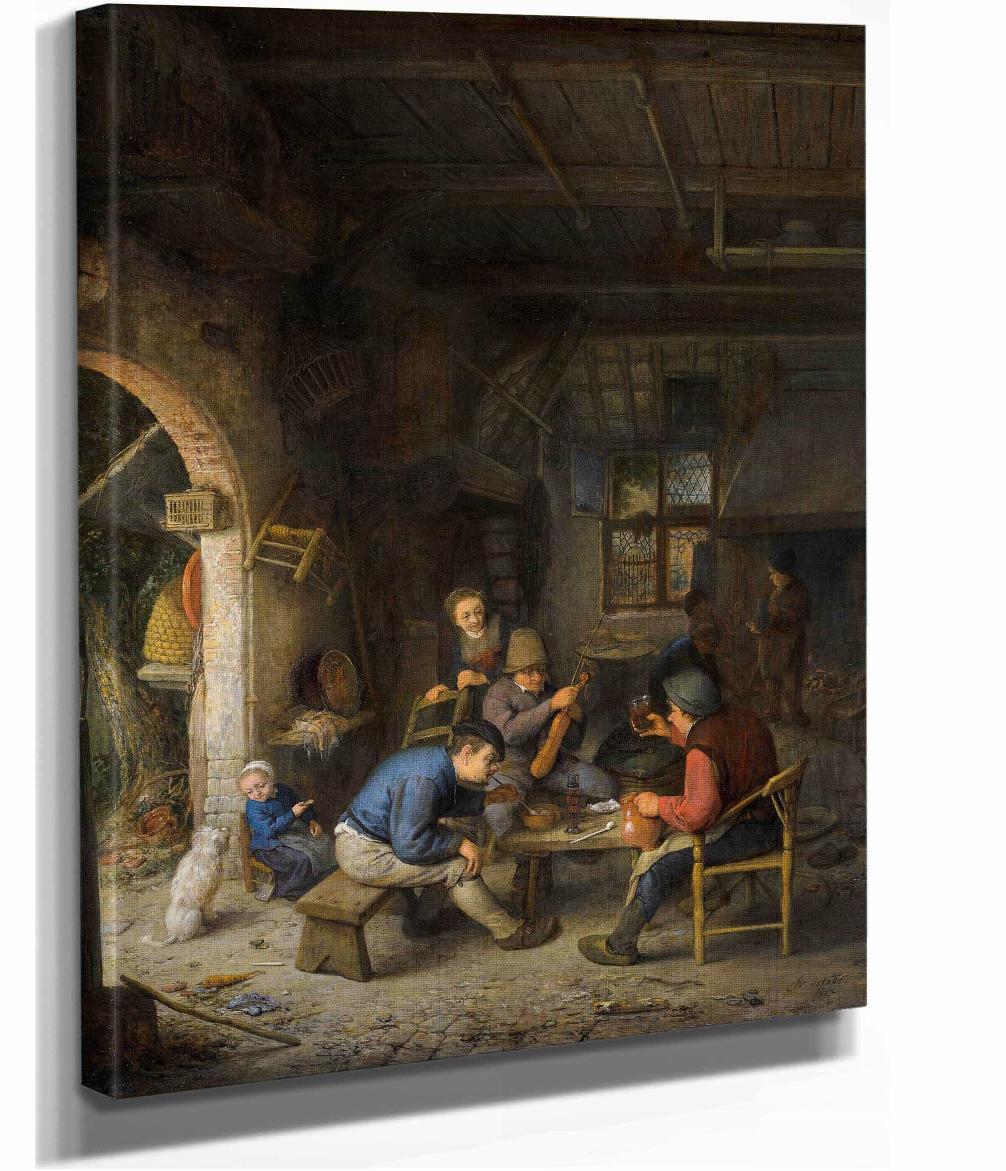 Peasants At An Inn by Adriaen Van Ostade - Image 2
