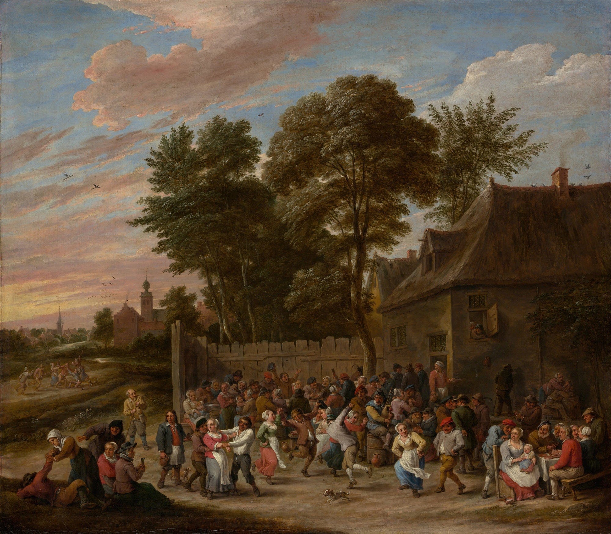 Peasants Dancing And Feasting by David Teniers The Younger - Image 2