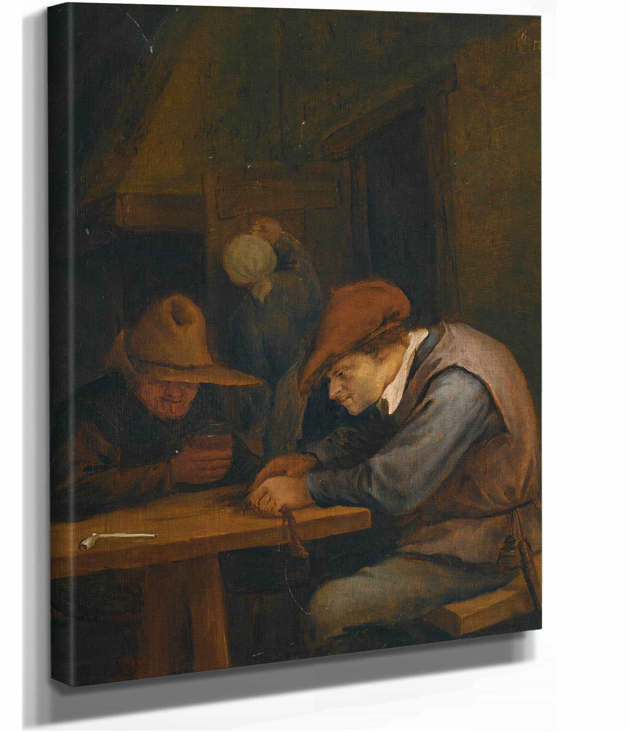 Peasants Drinking And Cutting Tobacco In An Inn by Jan Steen - Image 2