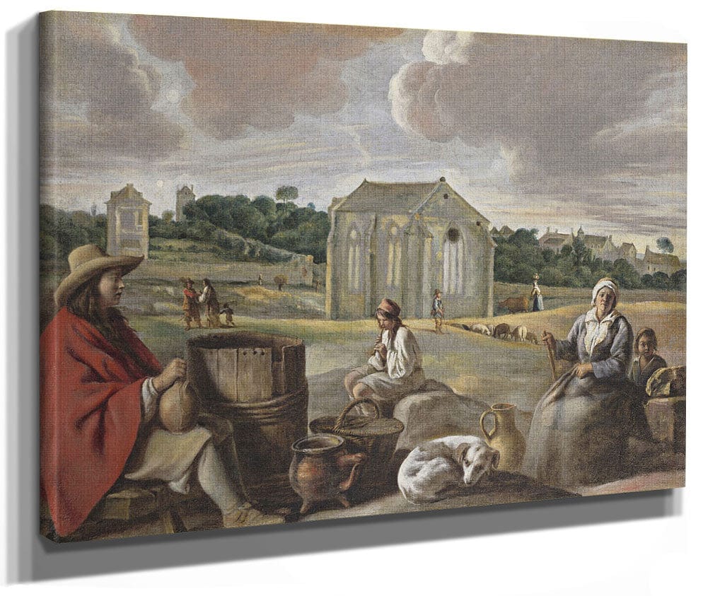 Peasants In A Landscape By Louis Le Nain