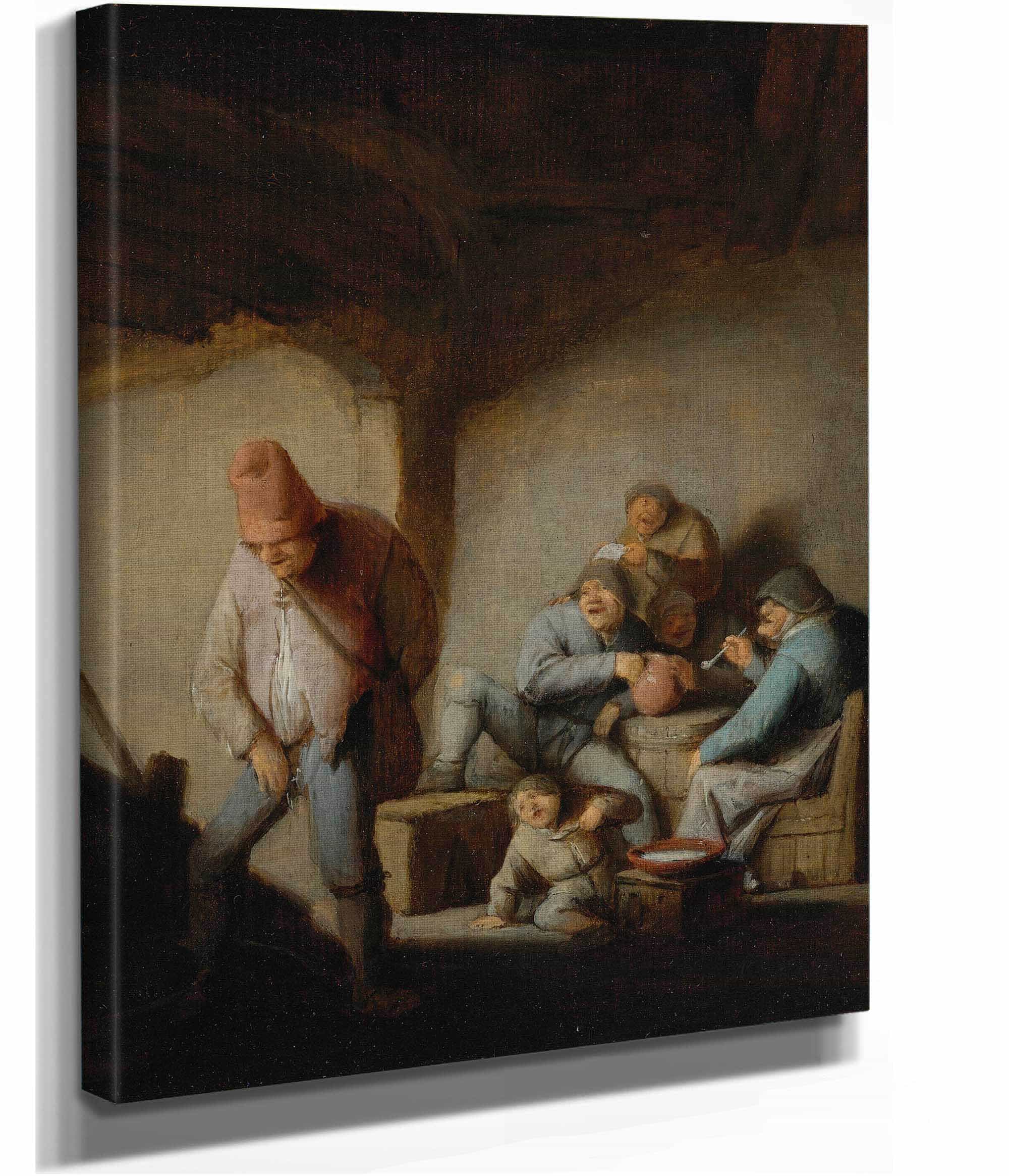 Peasants In The Interior Of An Inn by Adriaen Van Ostade - Image 2