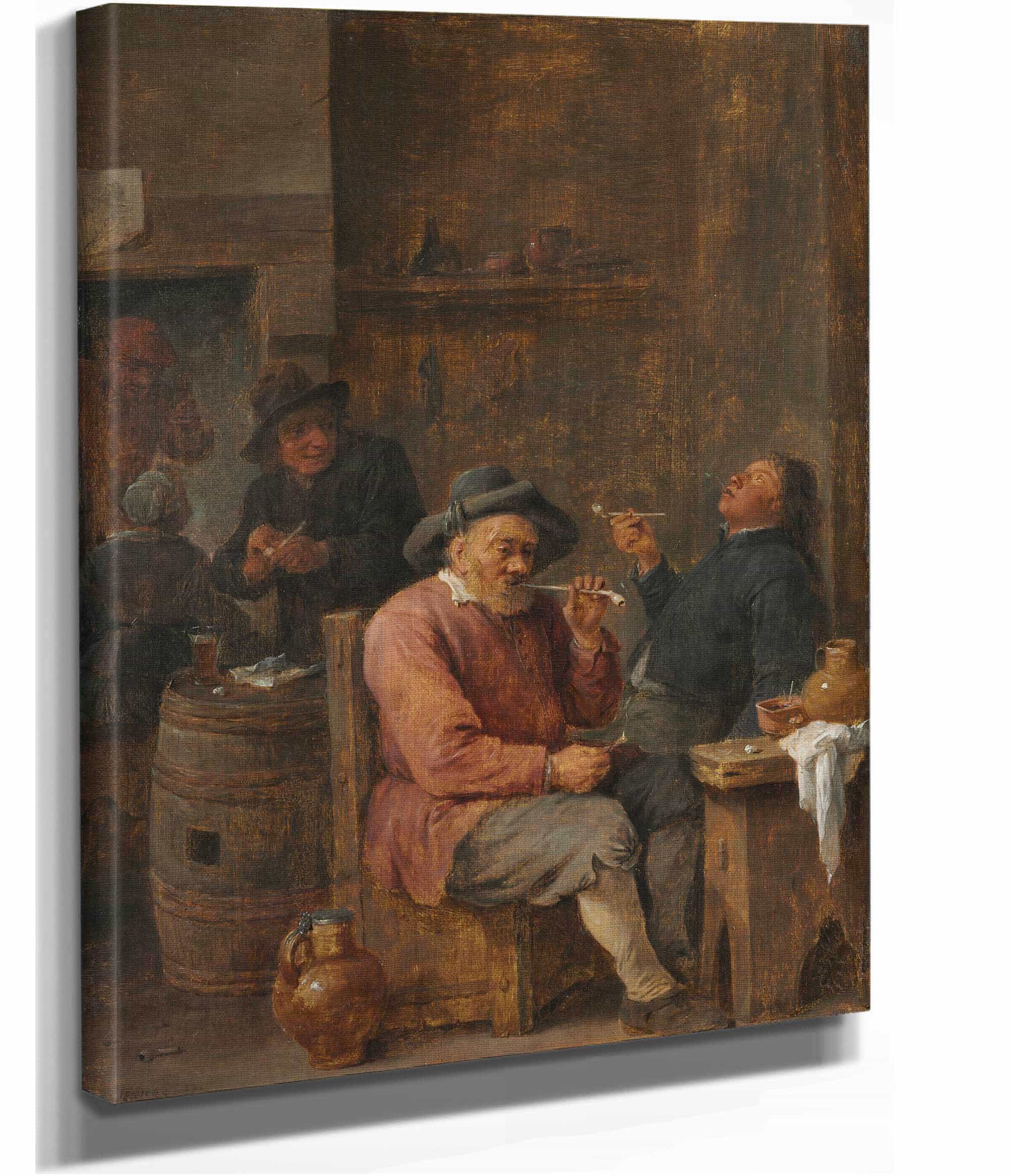 Peasants Smoking In An Inn by David Teniers The Younger - Image 2