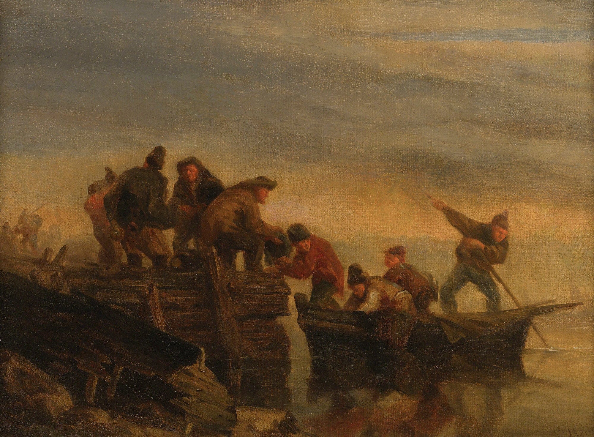 Pecheurs Au Bord De Leau by Eugene Boudin - Image 2