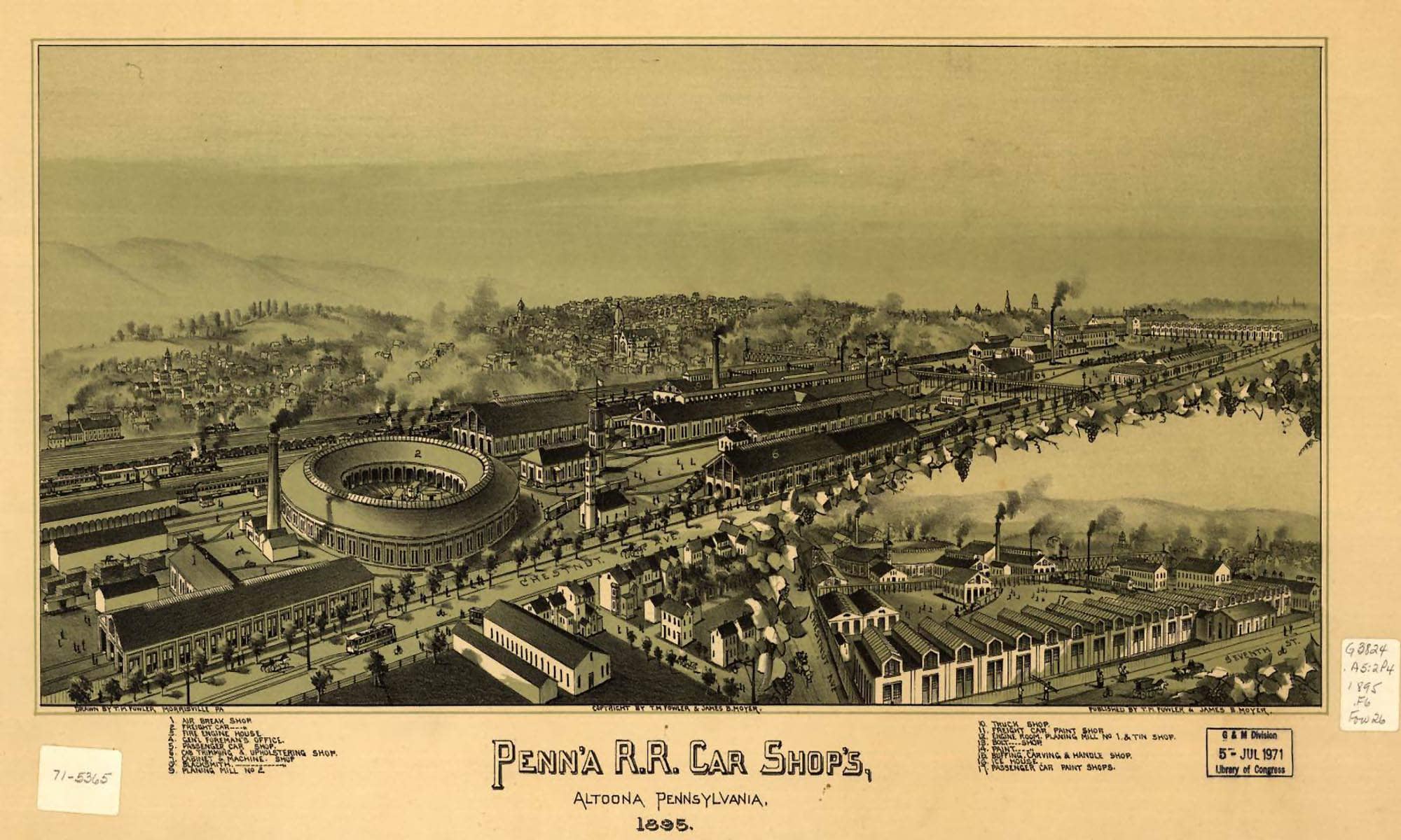 Penna Rr Car Shops Altoona Pennsylvania 1895  State Of Pennsylvania - Image 7