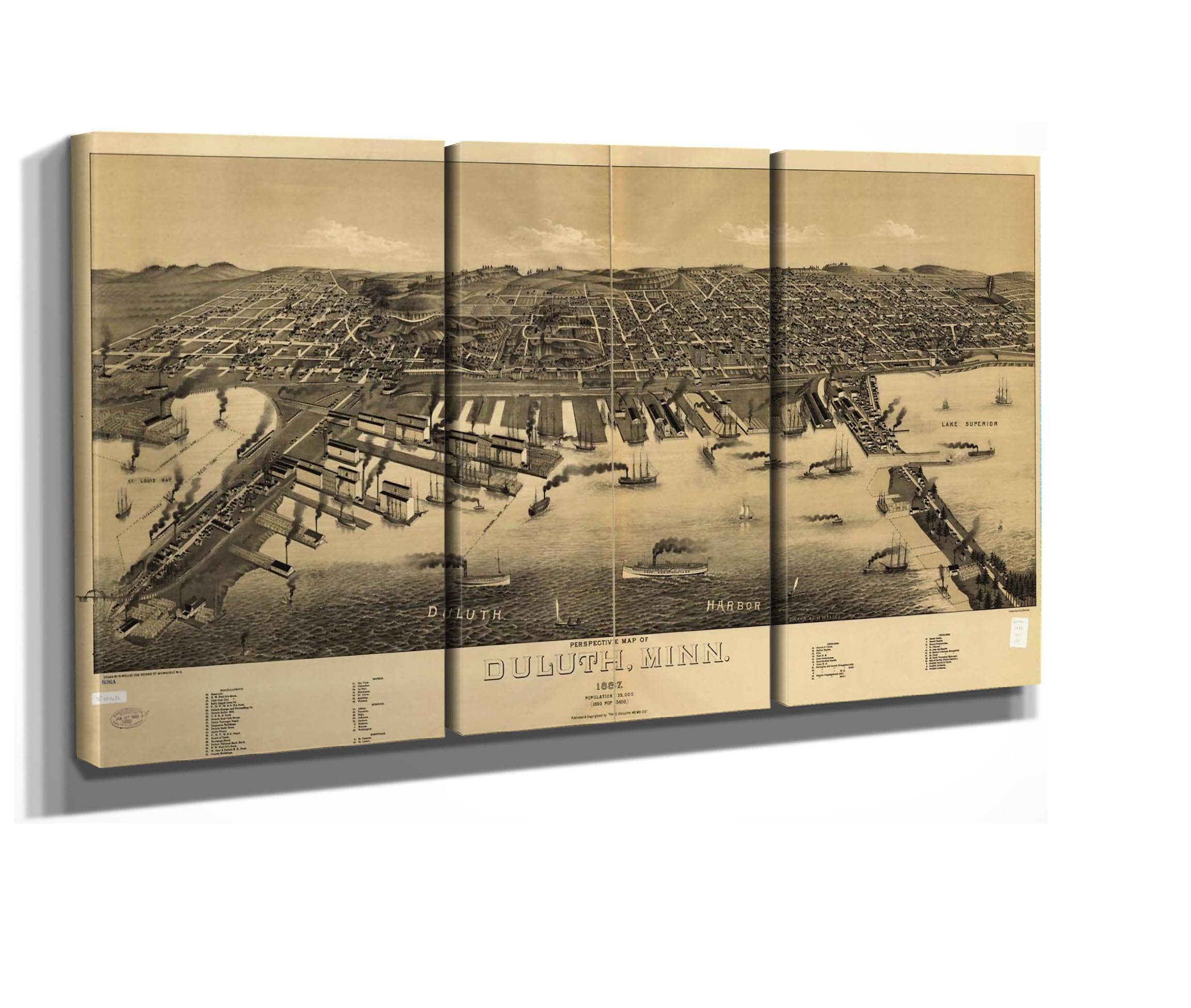 Perspective Map Of Duluth Minn 1887 State Of Minnesota - Image 2