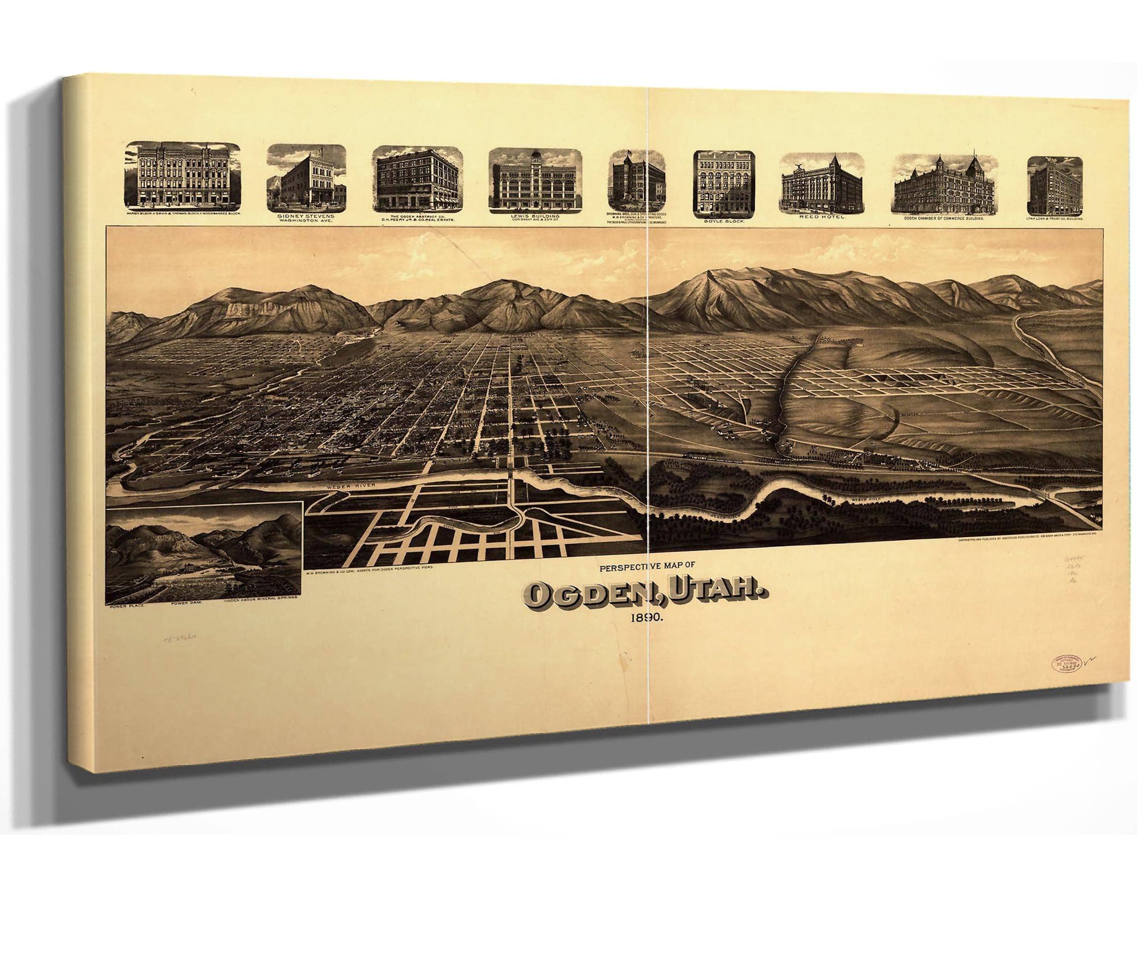 Perspective Map Of Ogden Utah 1890 State Of Utah
