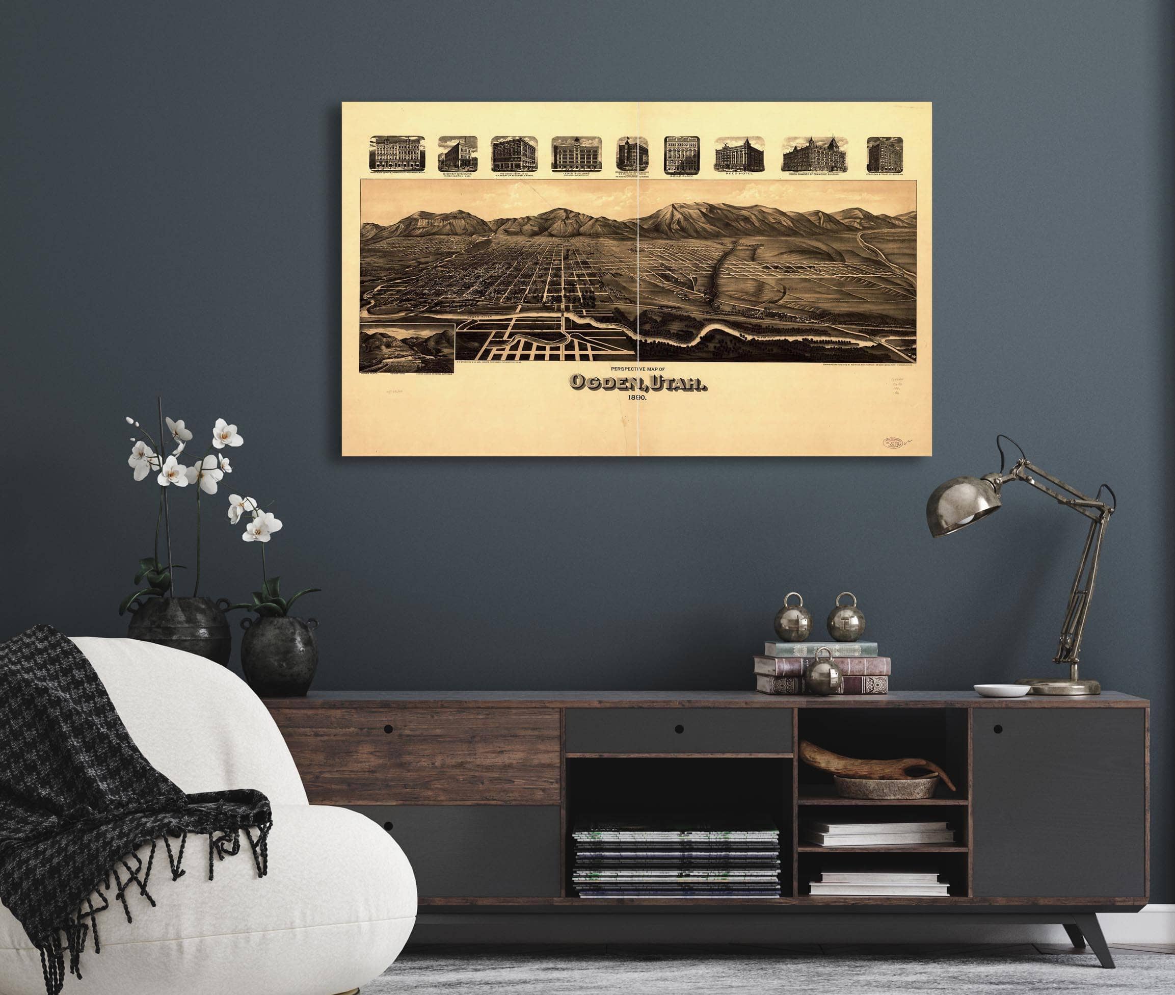 Perspective Map Of Ogden Utah 1890 State Of Utah - Image 2