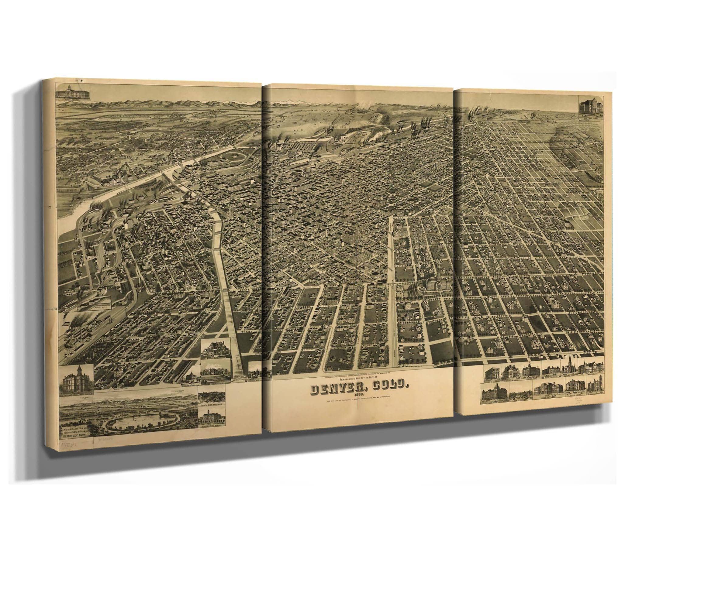 Perspective Map Of The City Of Denver Colo 1889 State Of JPEG - Image 2