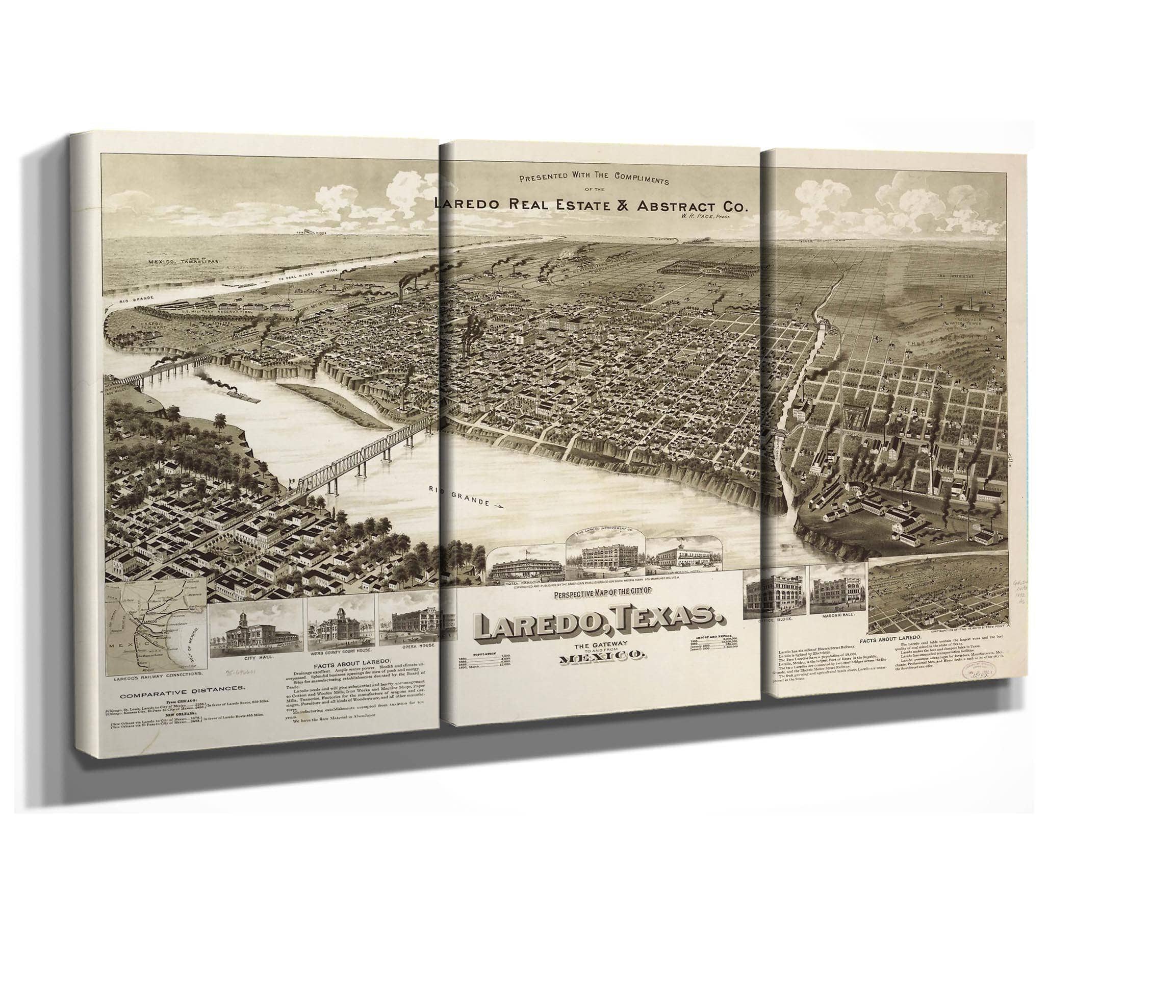 Perspective Map Of The City Of Laredo Texas The Gateway To And From Mexico State Of Texas - Image 2