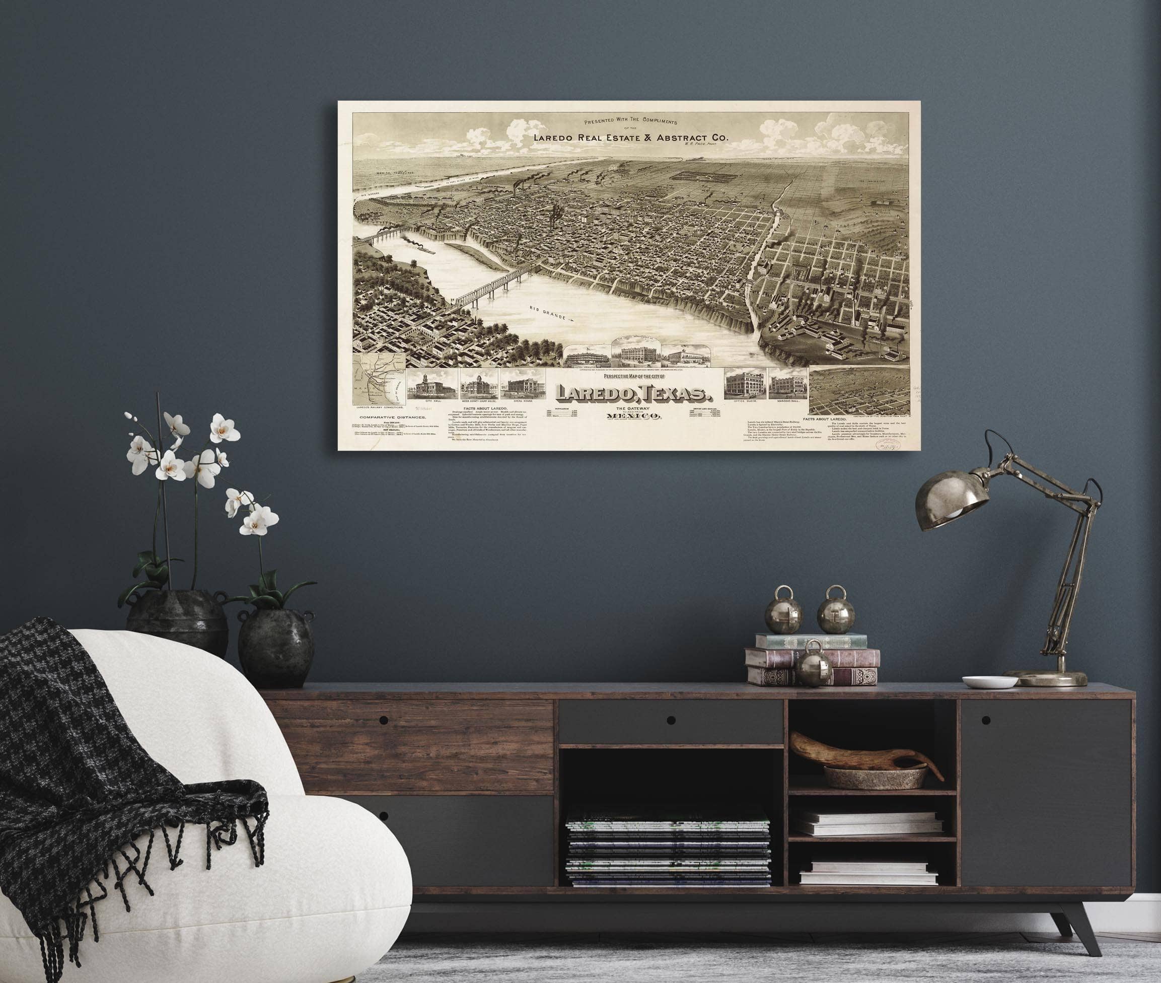 Perspective Map Of The City Of Laredo Texas The Gateway To And From Mexico State Of Texas - Image 7