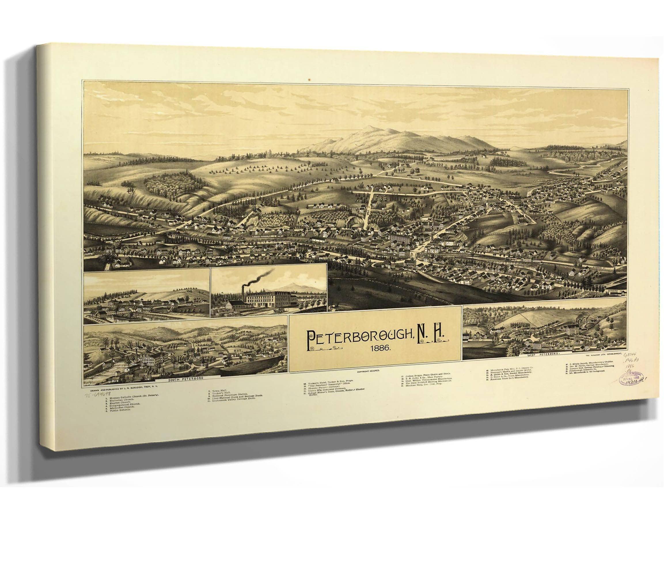 Peterborough Nh 1886  State Of New Hampshire