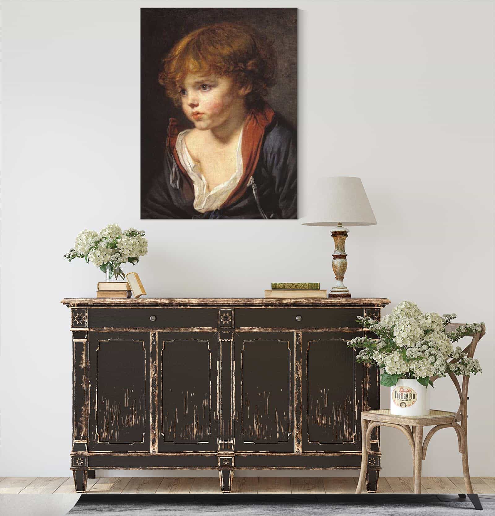 Petit Garcon Blond A La Chemise Ouverte by Jean Baptiste Greuze - Image 4