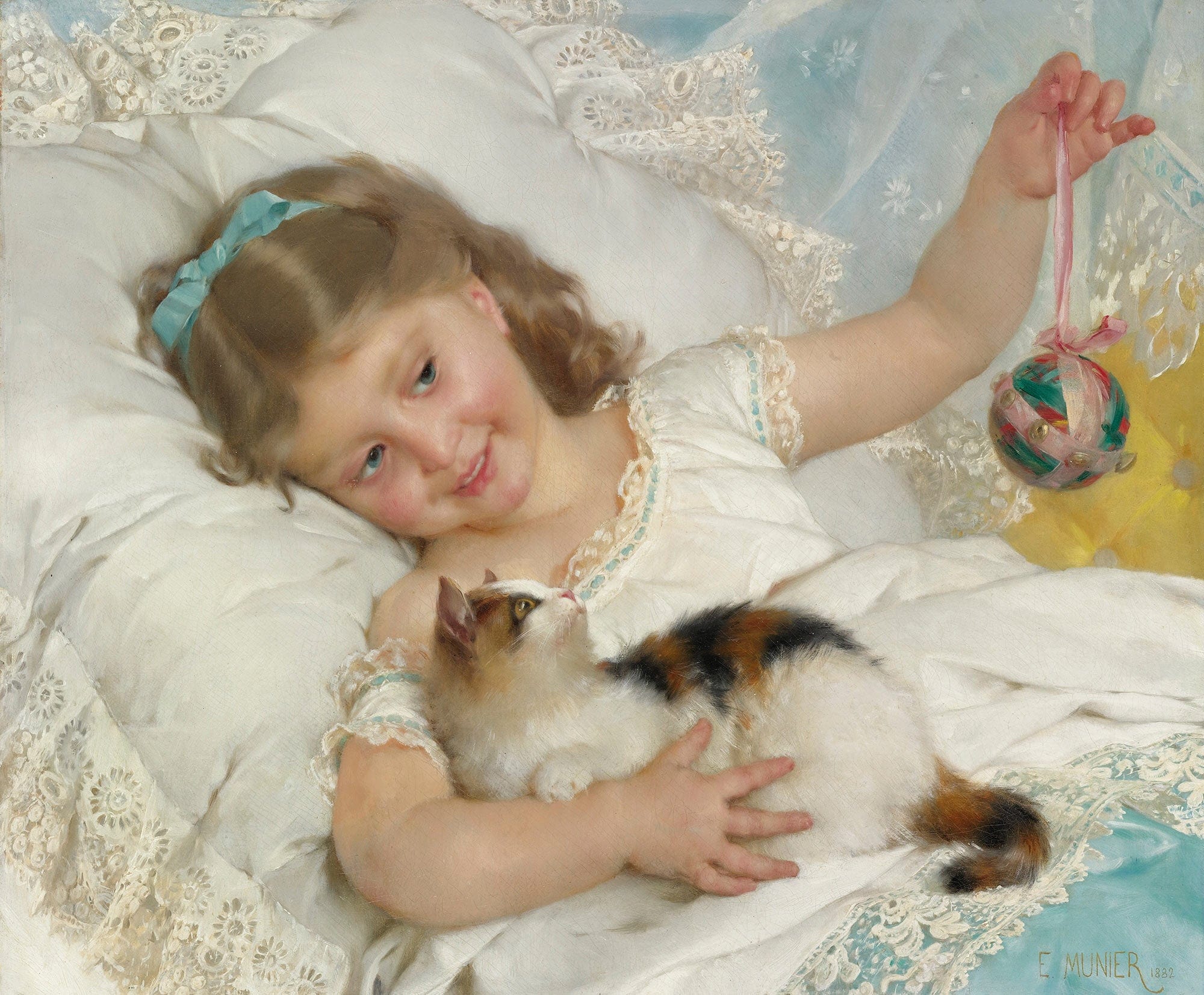 Petite Fille & Chat by Emile Munier - Image 2