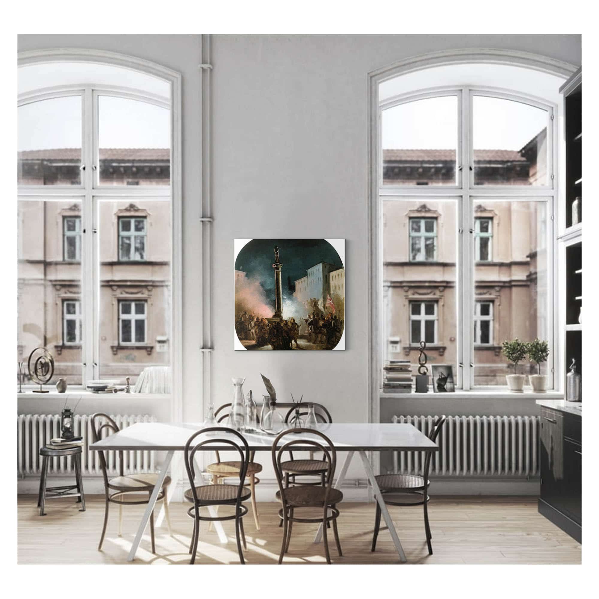 Piazza Colonna Rome by Ippolito Caffi - Image 6