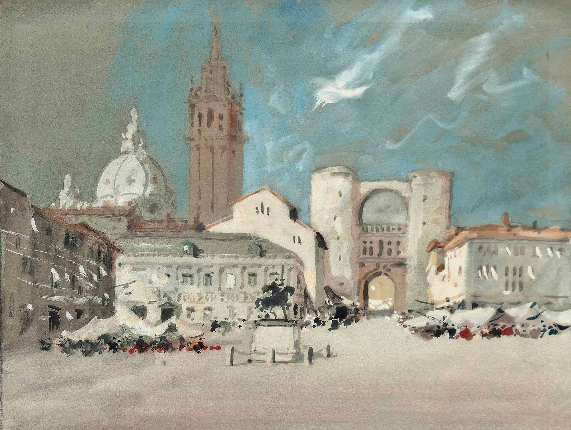 Piazza Dei Signori Padua by Hercules Brabazon Brabazon