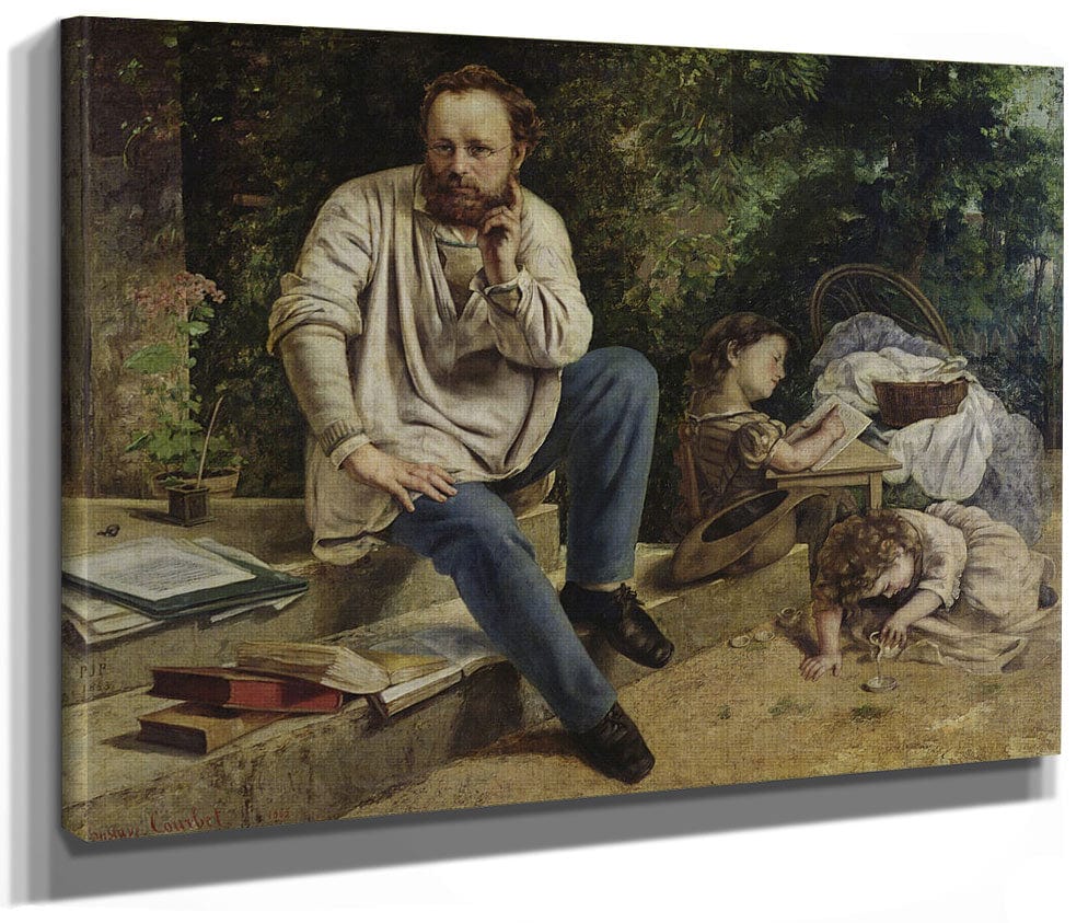 Pierre Joseph Proudhon (1809 65) And His Children In 1853 By Jean Desire Gustave Courbet