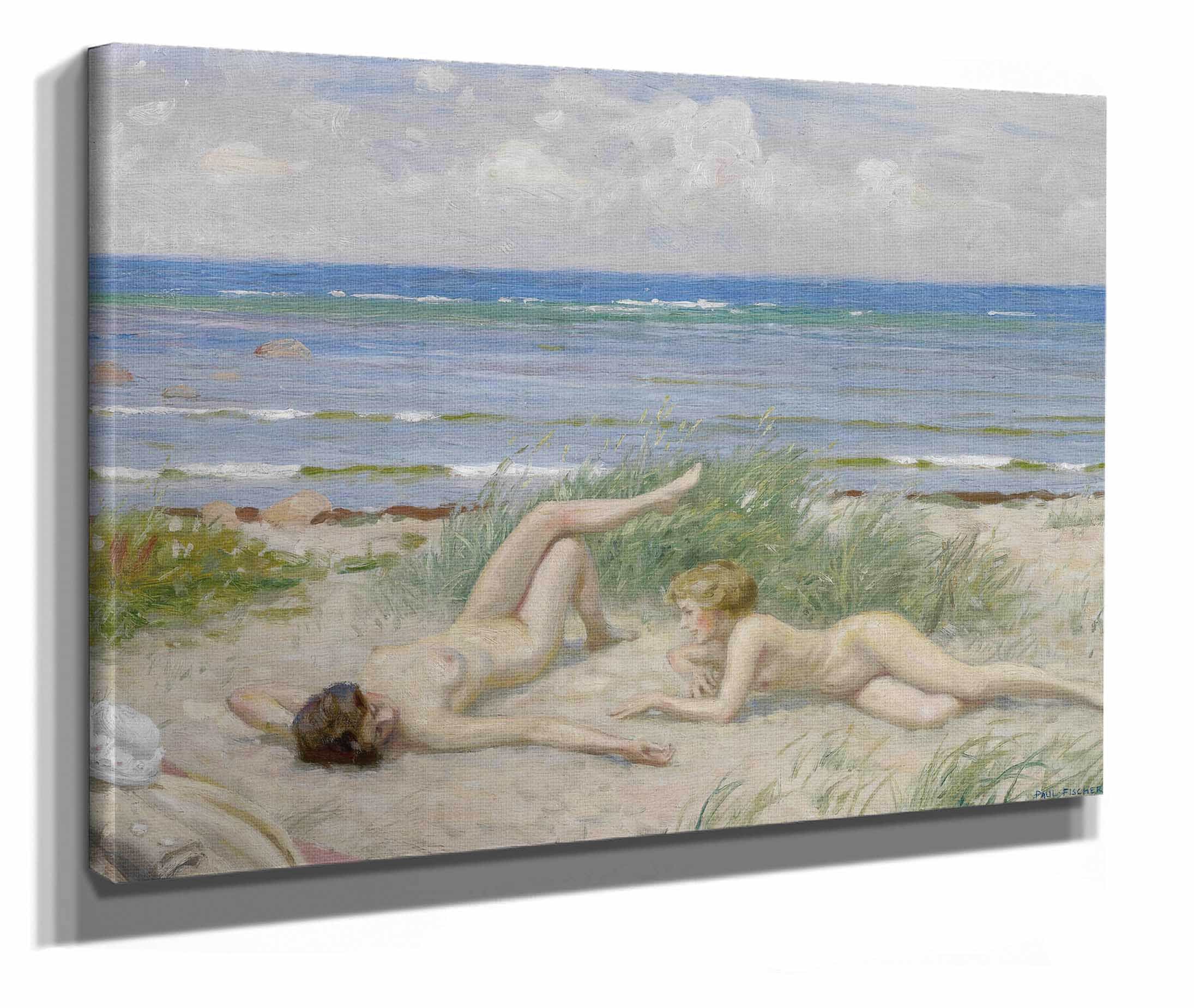 Piger Pa Stranden Bastad by Paul Fischer - Image 2